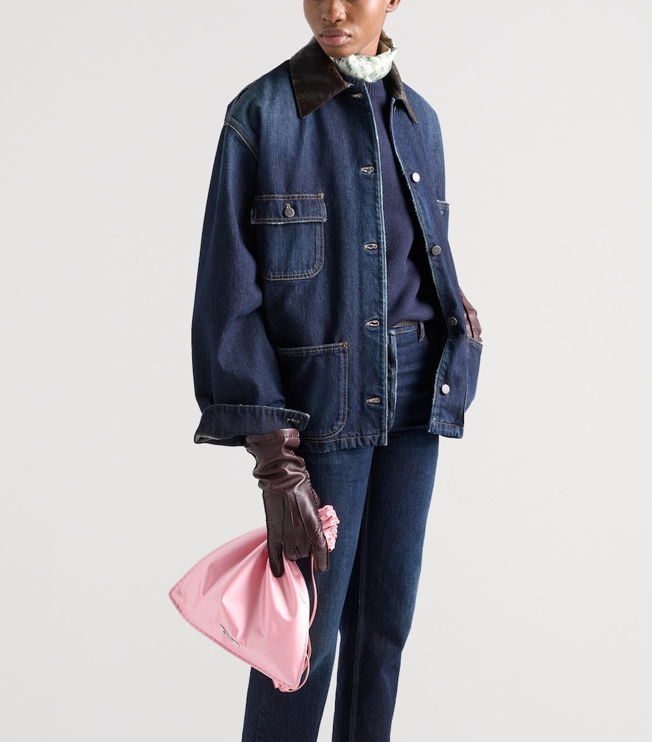 Prada Womens Denim Trucker Jacket Blue Image 3