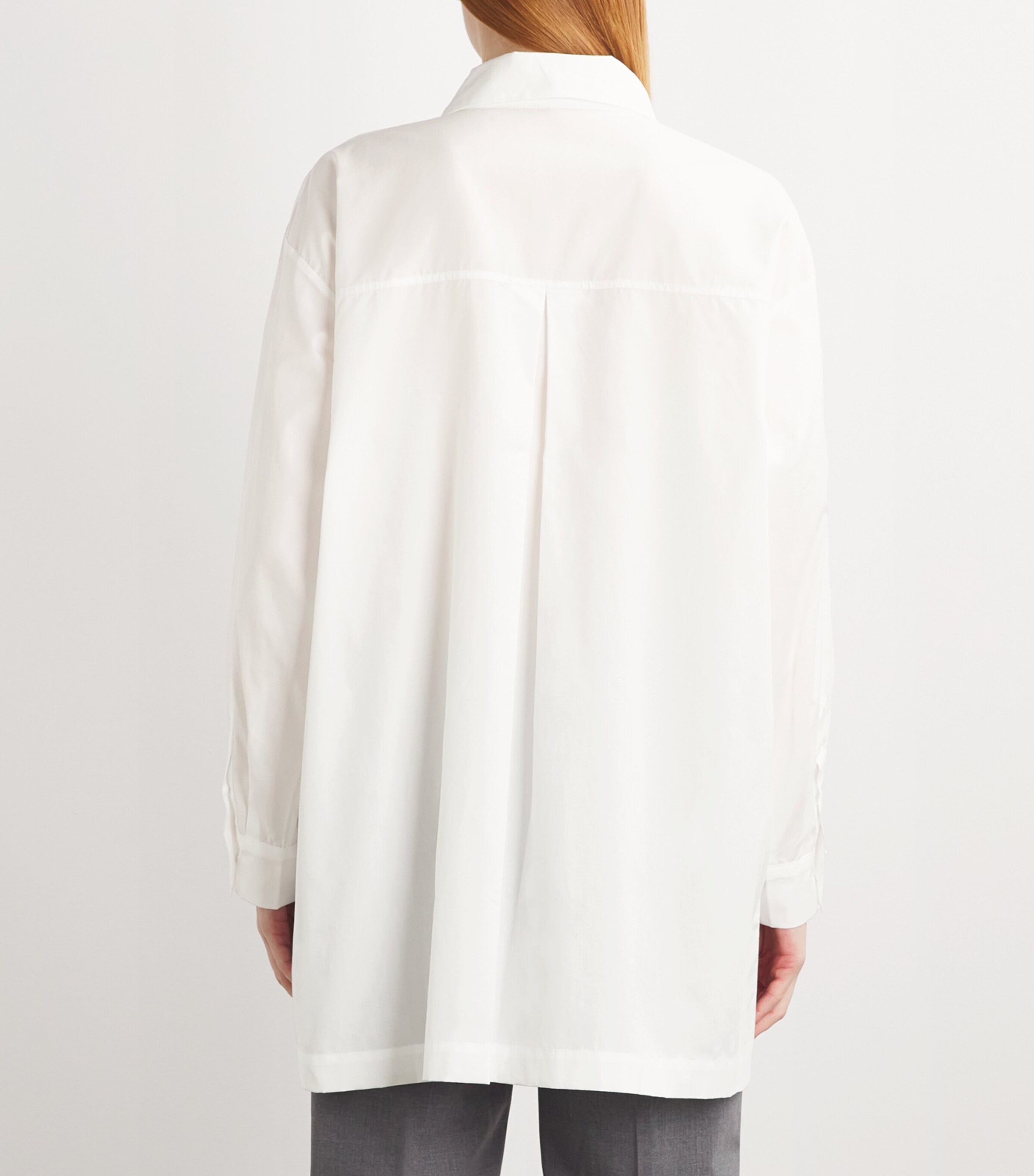 Slim A-Line Back-Pleat Shirt WHITE Image 4