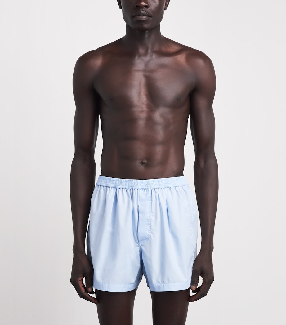 TOM FORD Mens Cotton Woven Boxers Light Blue Image 2