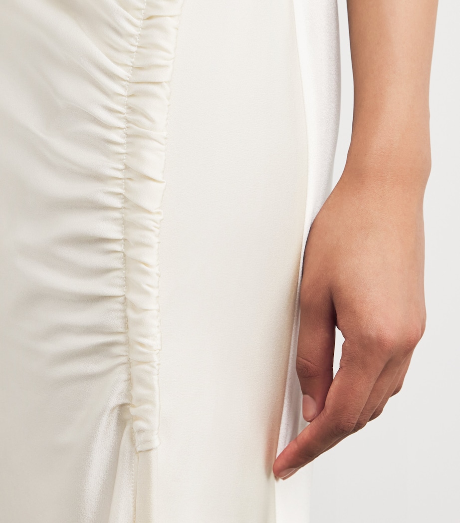 Satin Cowl-Neck Maxi Dress 102 CREAM Image 4