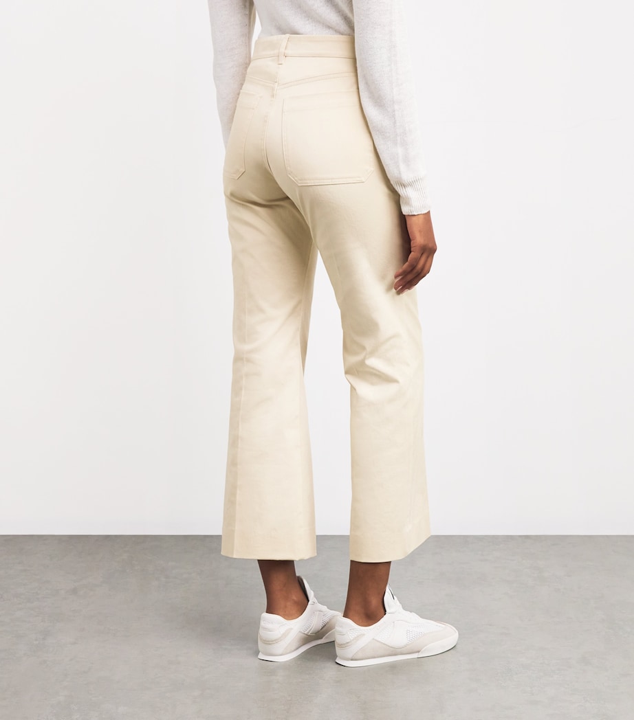 Stretch-Cotton Flared Trousers IVORY Image 4