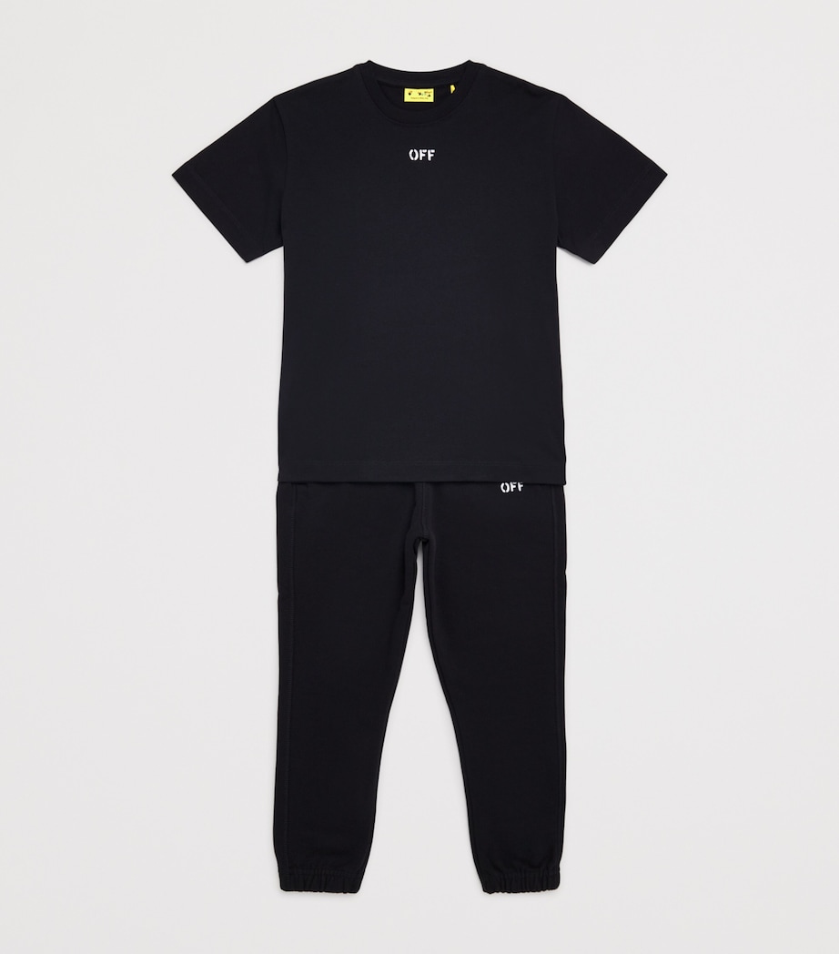 Off Stamp Logo Sweatpants (4-12 Years) 1001BLACK-WHITE Image 3