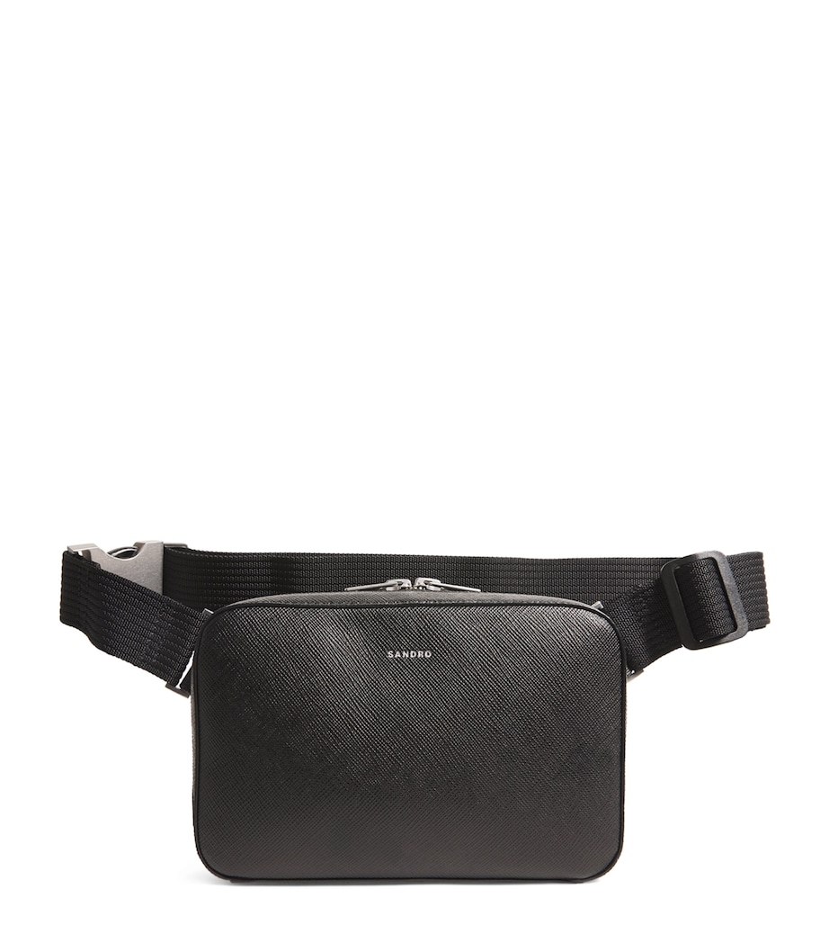 Small Recycled Leather Cross-Body Bag BLACK Image 1