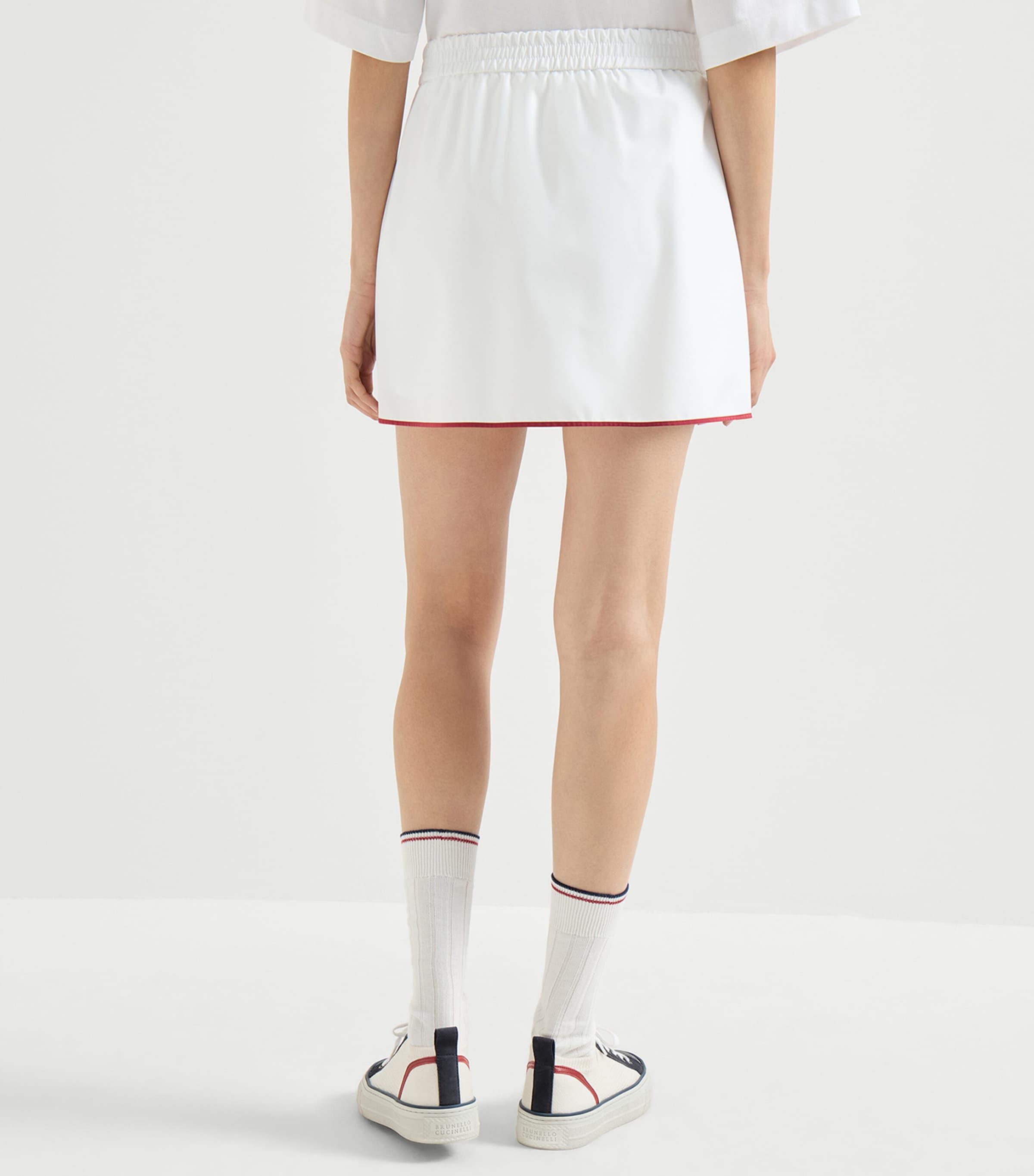 Brunello Cucinelli Womens Technical Logo Mini Skirt Image 5