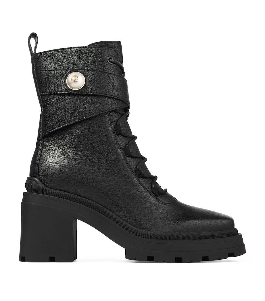 Noemi 80 Leather Biker Boots BLACK Image 1