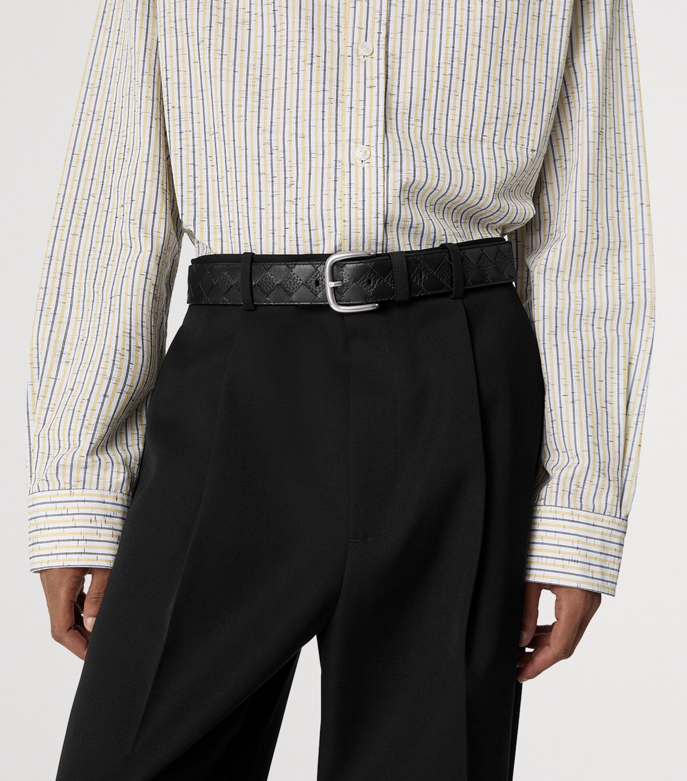 Grained Leather Intrecciato Belt 8803 Image 4