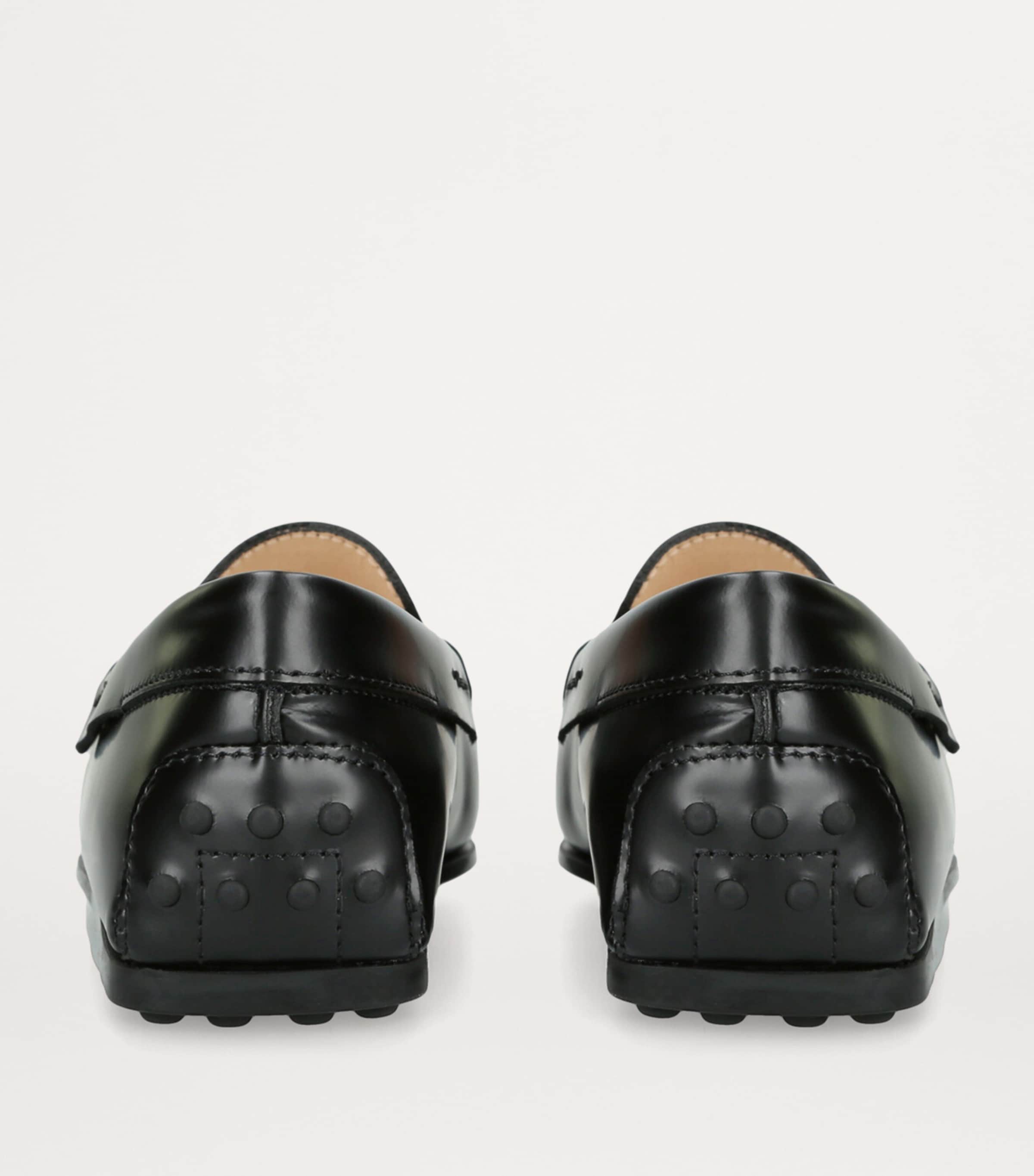 Leather Mocassino Nuovo City Driving Shoes BLACK Image 2