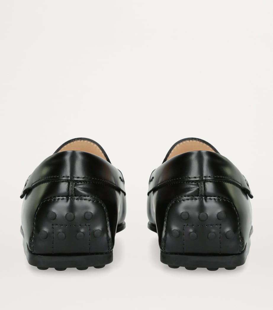 Leather Mocassino Nuovo City Driving Shoes BLACK Image 2