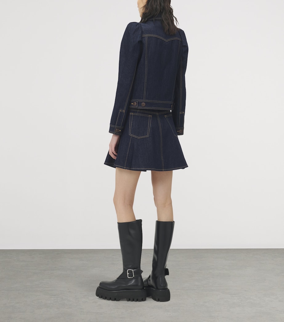 Flared Denim Mini Skirt 4098 Image 4