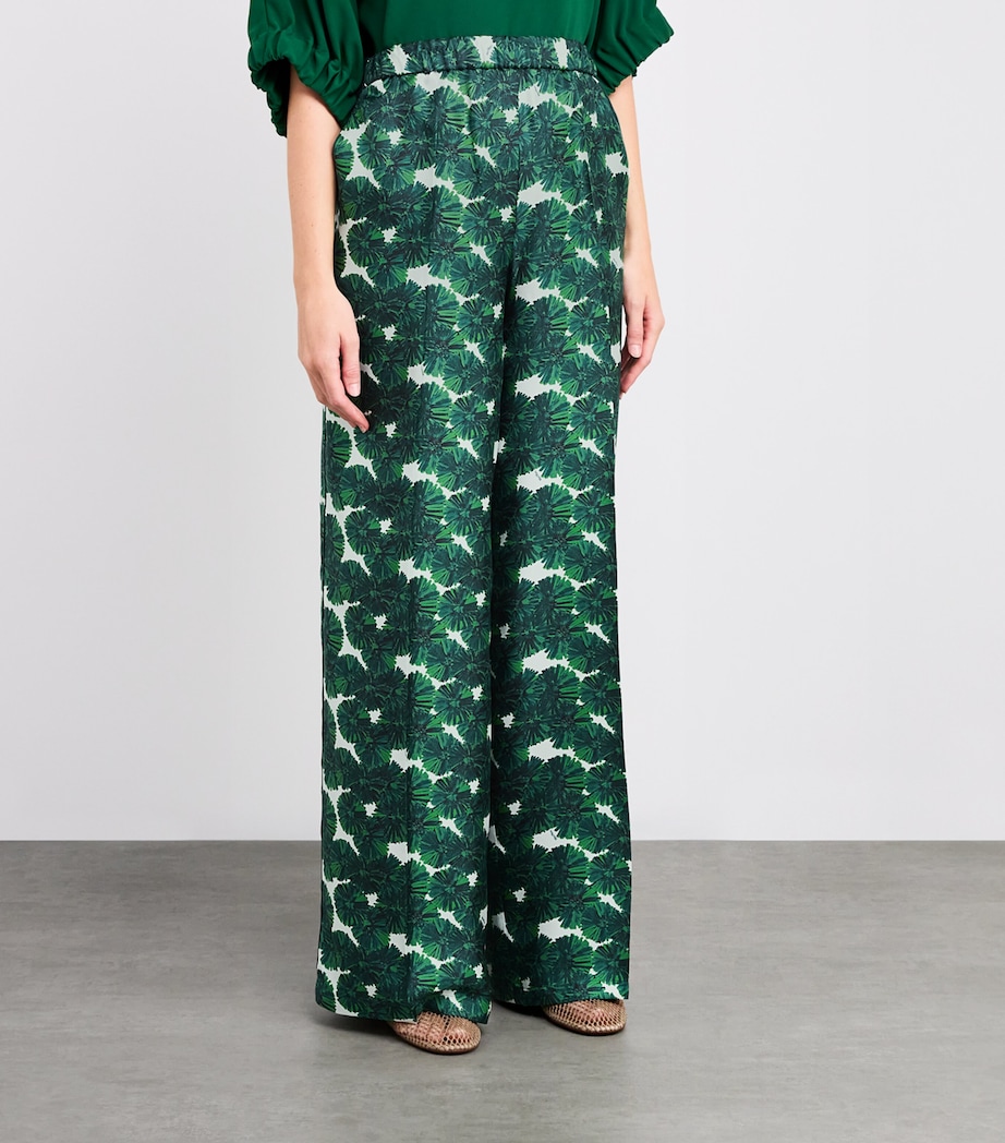 Silk Printed Trousers EMERALD Image 3
