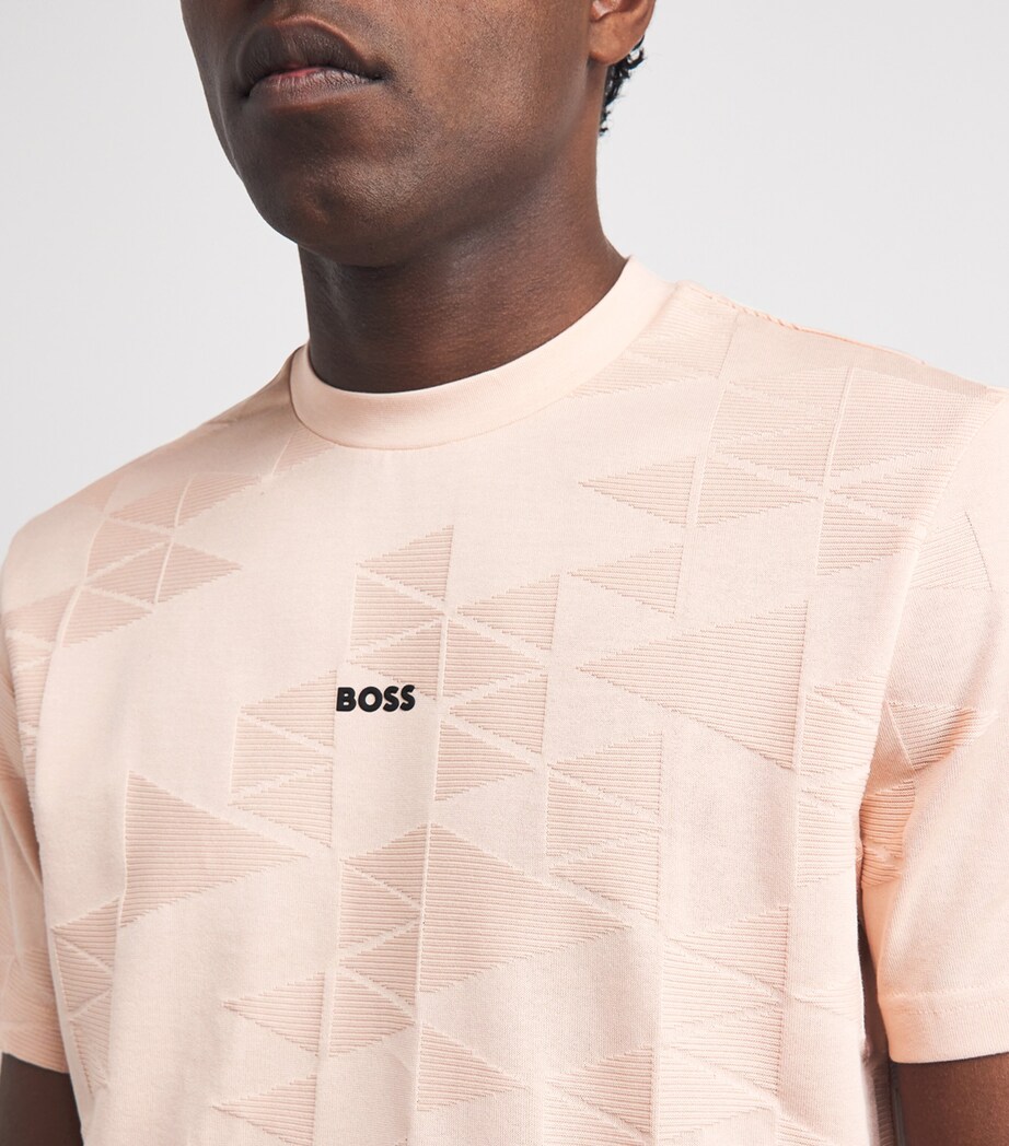 BOSS Mens Cotton Network Logo T-Shirt Light Orang Image 3