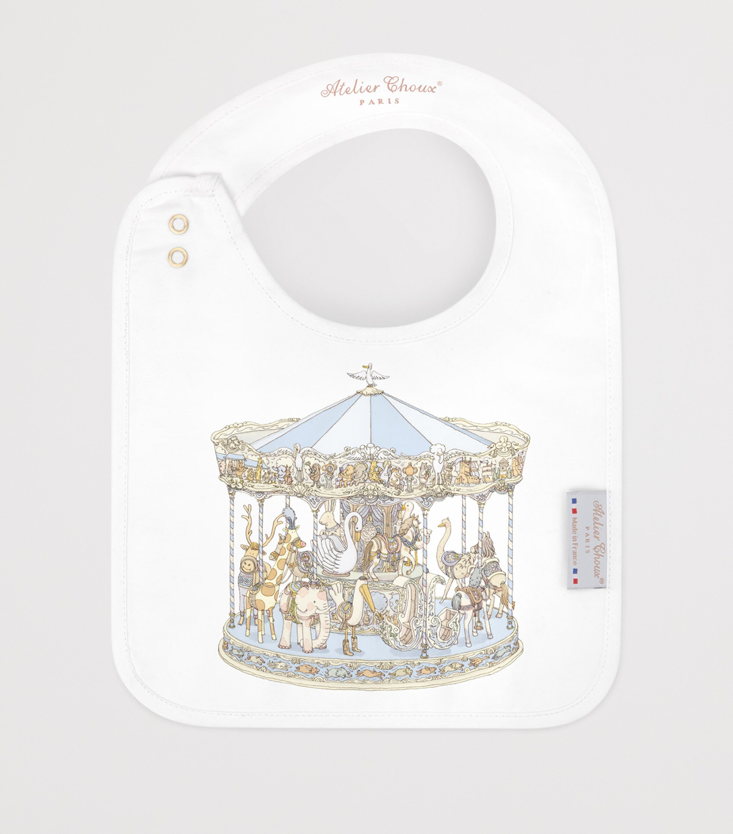 Atelier Choux Organic Cotton Carousel Print Bib Image 2