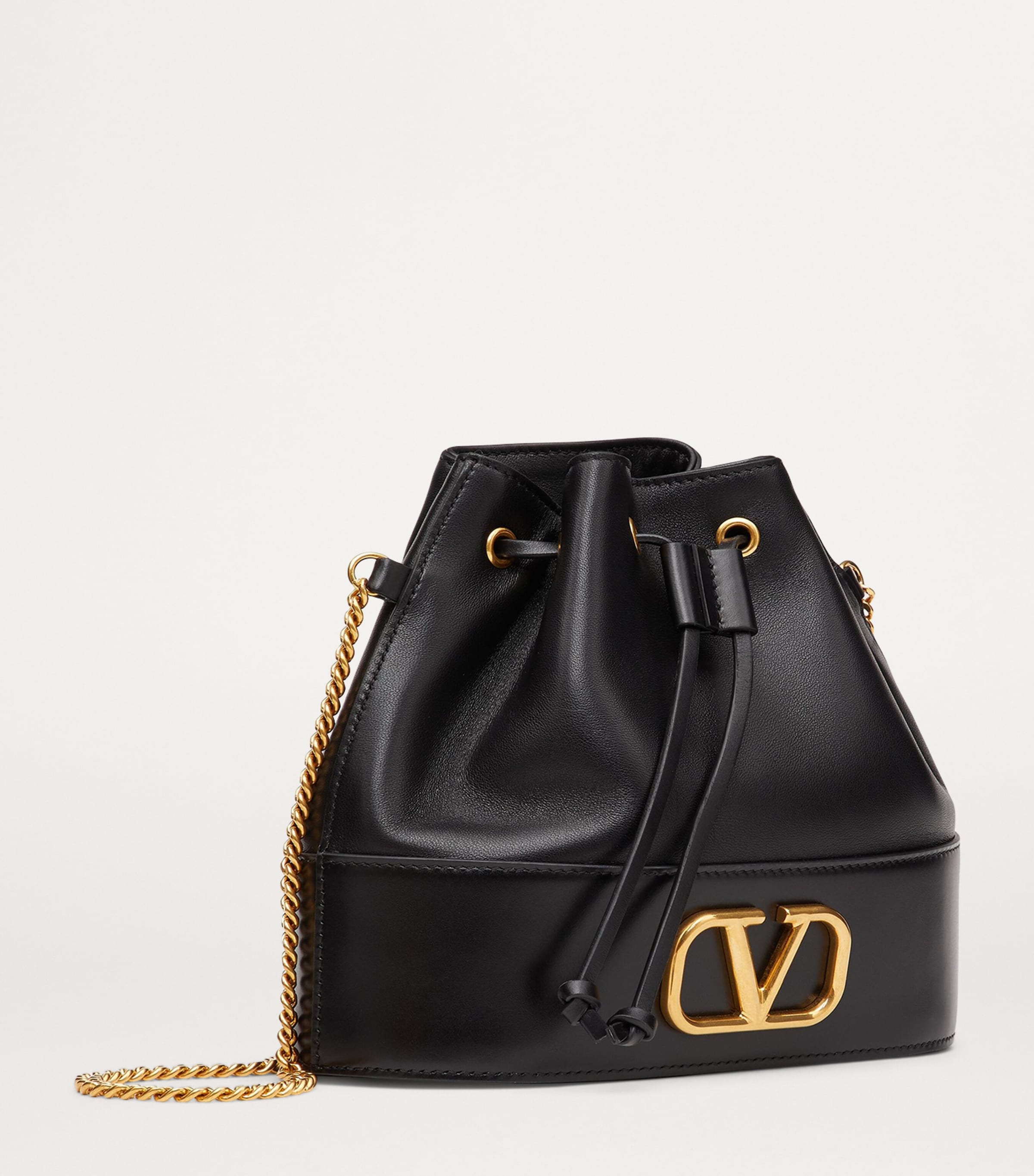 Leather VLogo Bucket Bag 0NO Image 2