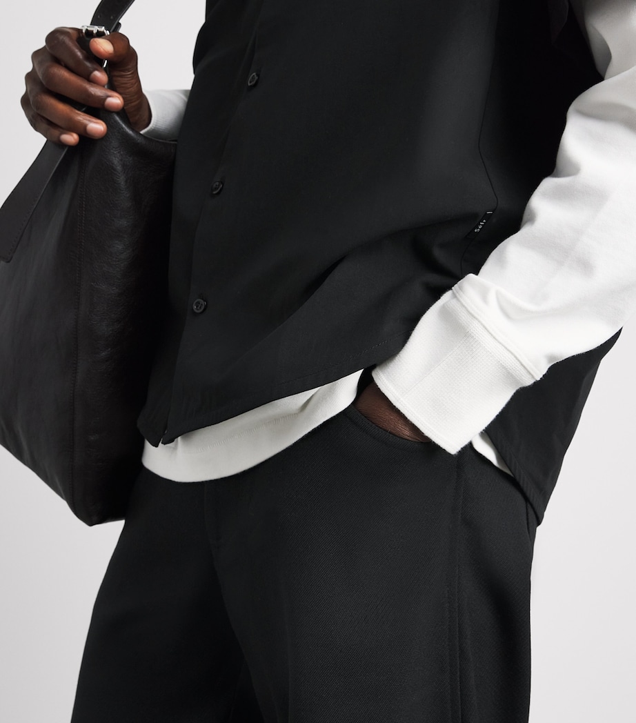Séfr Mens Barrel-Leg Oktai Trousers Sturdy Black Twill Image 3
