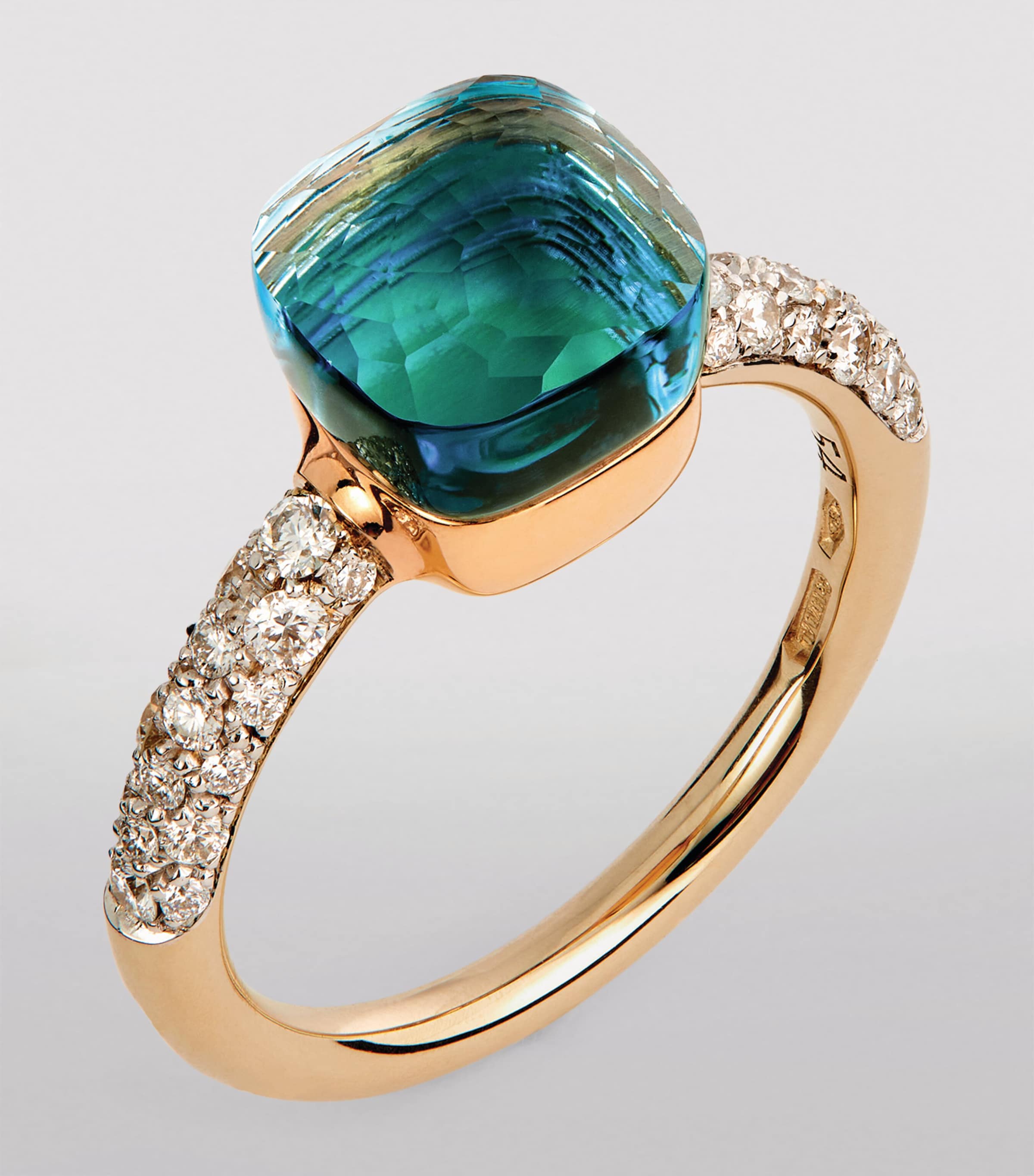 Pomellato Rose Gold, Topaz and Agate Nudo Petit Ring Image 2