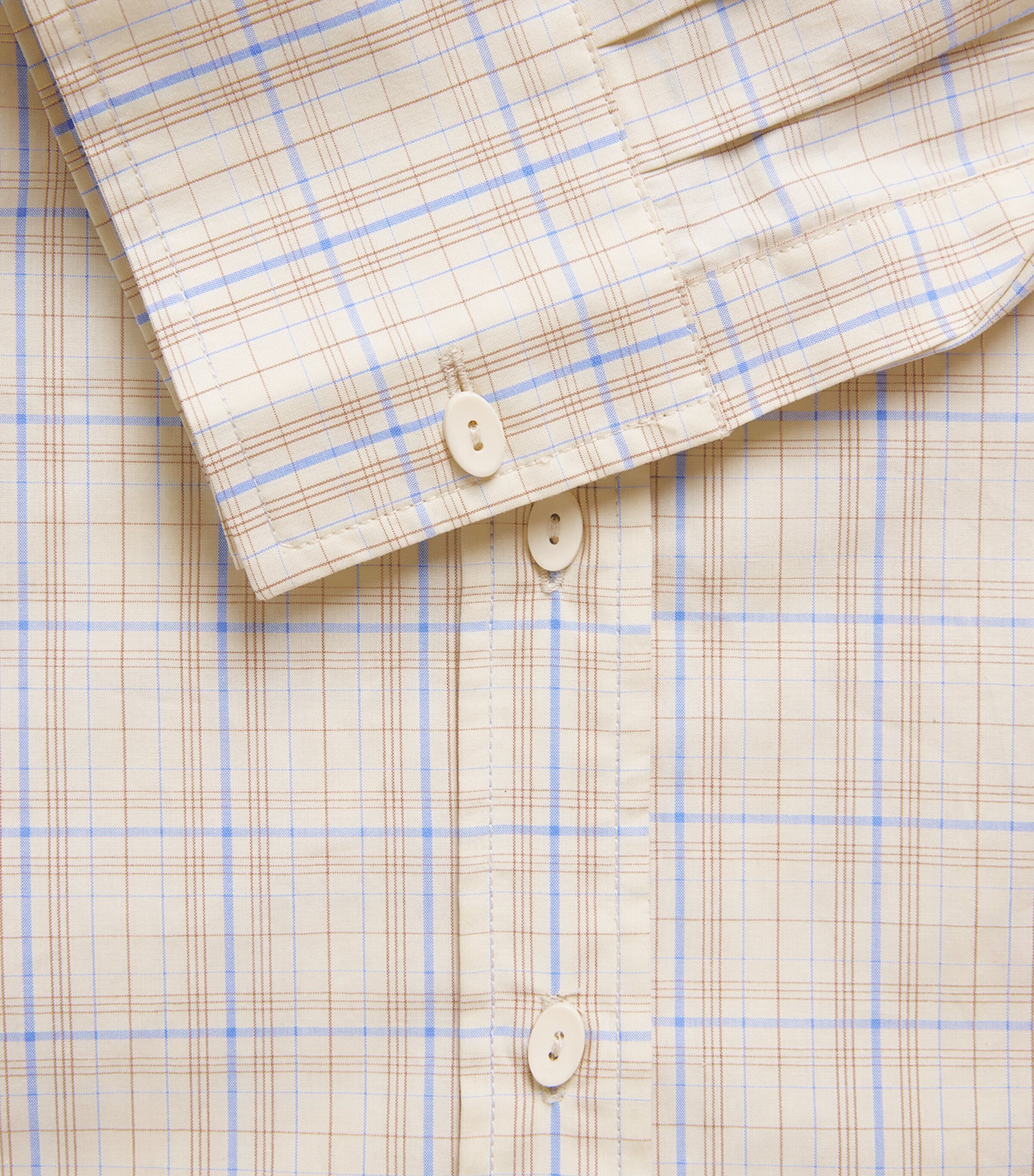 Faithfull The Brand Womens Linen Check Angelo Shirt Flor Chk Antique Wht Image 6
