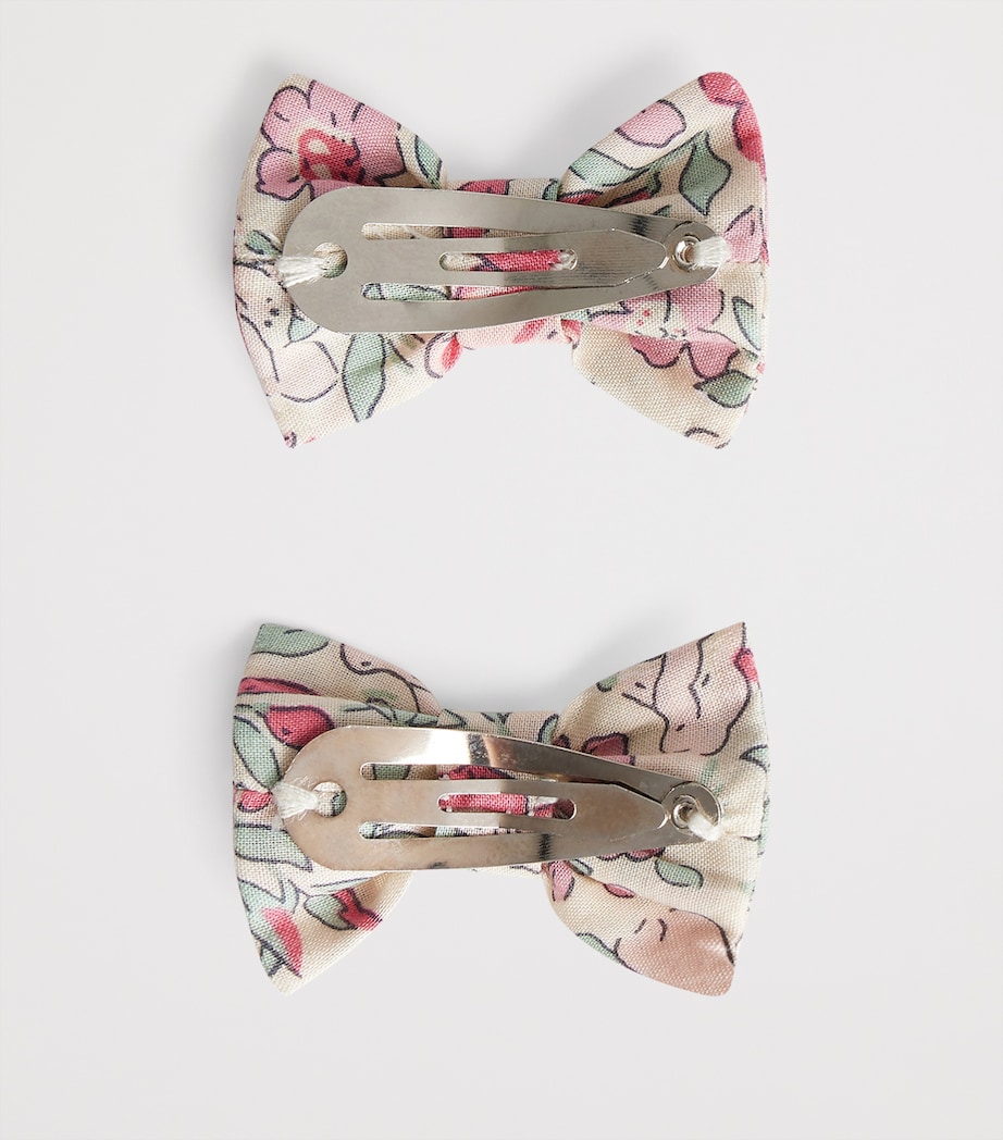 Bonpoint Floral Bow Hair Clips (Set of 2) Fl Framboise Image 2
