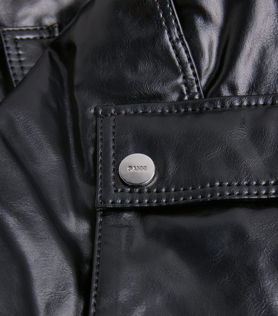 Recycled Leather-Blend Future Cargo Trousers 099 BLACK Image 5