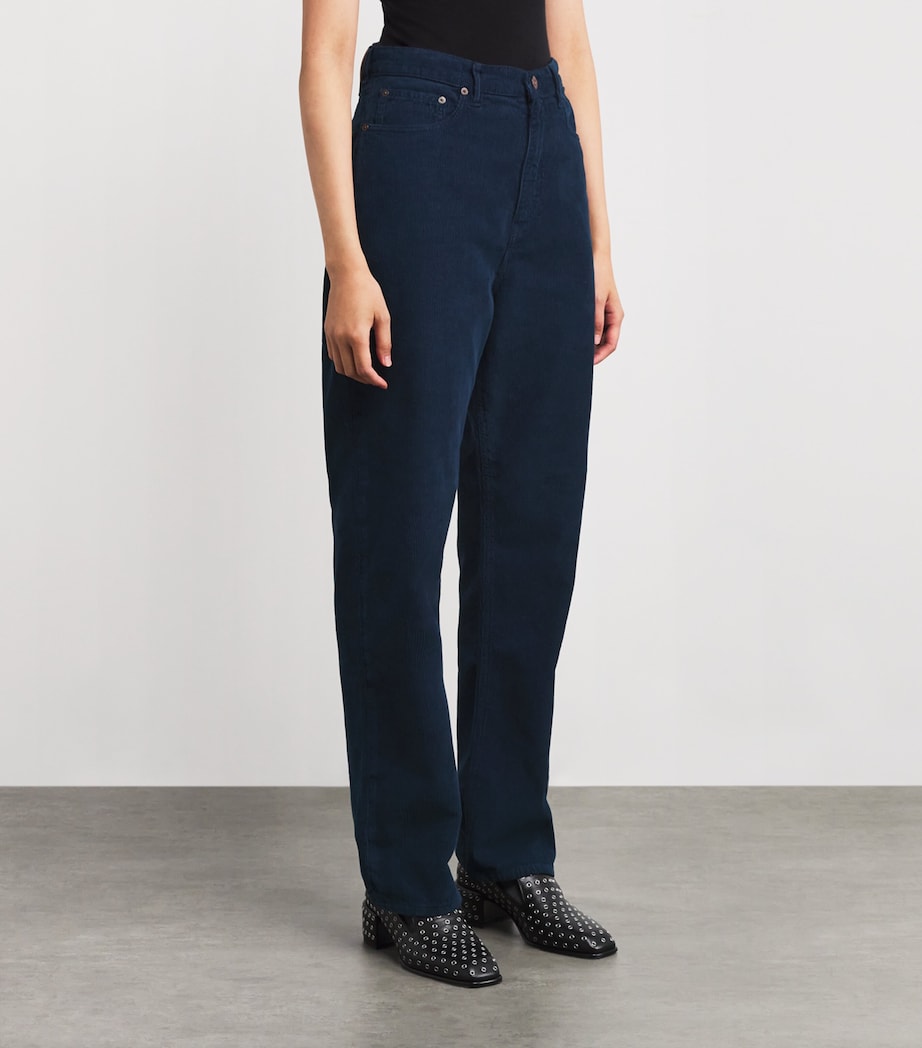 Corduroy Alina High-Rise Wide-Leg Trousers 9570 INDGO GRMNT DYE Image 3