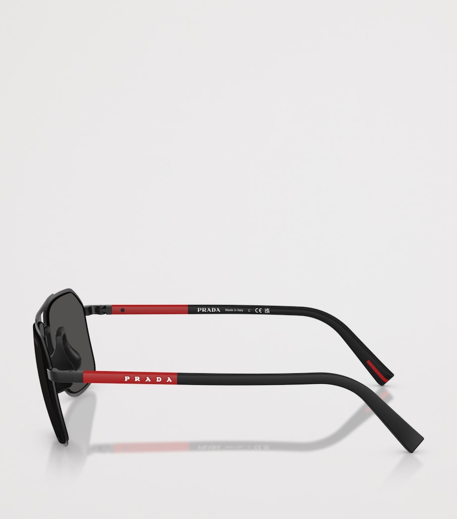 Prada Linea Rossa Metal PR B51S Pilot Sunglasses Black Image 3