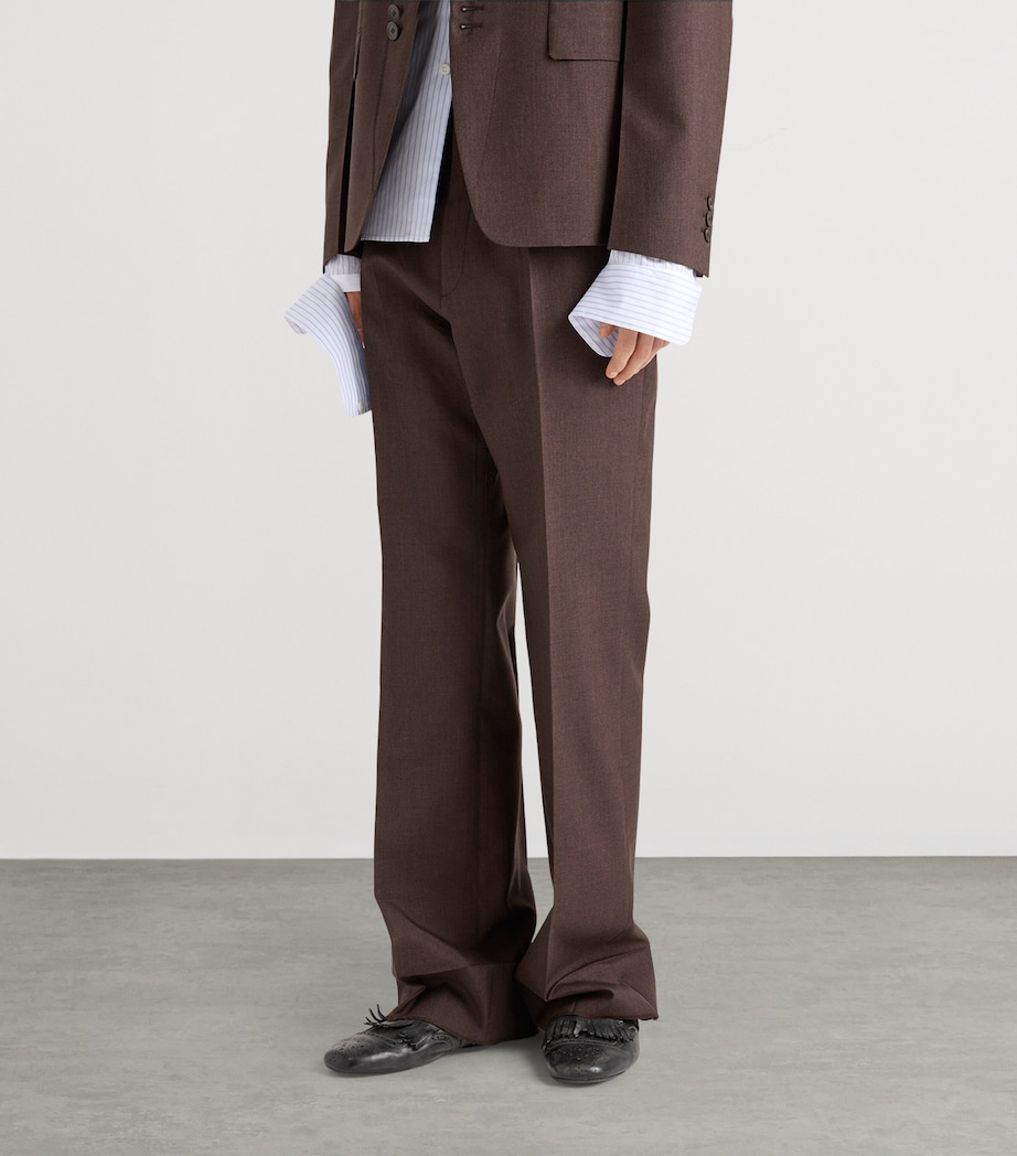 Mohair-Silk Straight Tailored Trousers F0192 Image 3