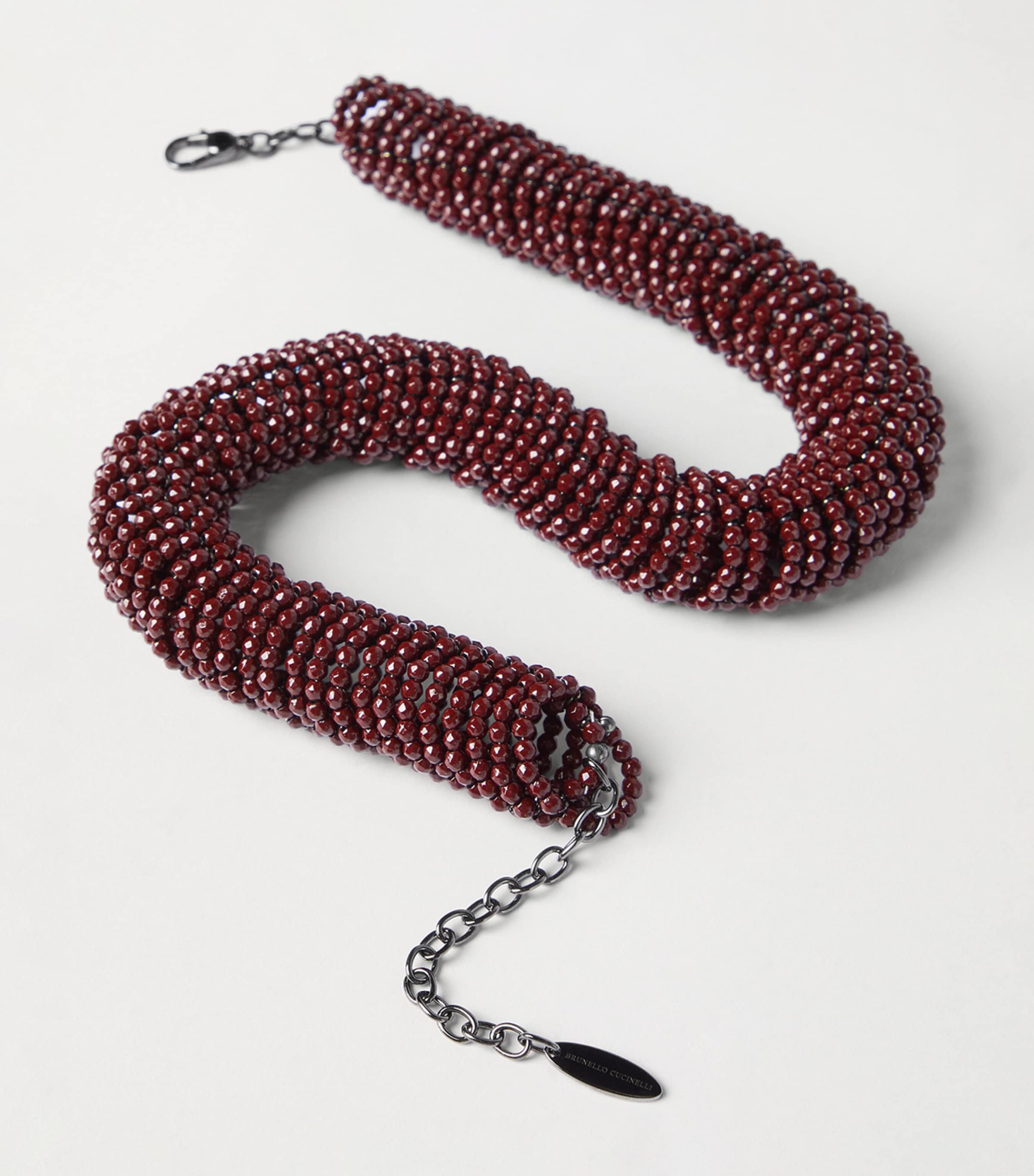 Brunello Cucinelli Hematite and Sterling Silver Necklace Cred Image 3