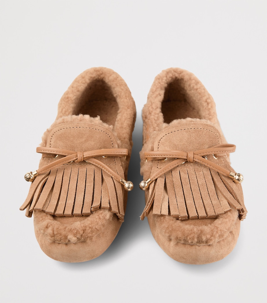 Manon Flat Suede-Shearling Loafers TOFFEE/TOFFEE Image 3
