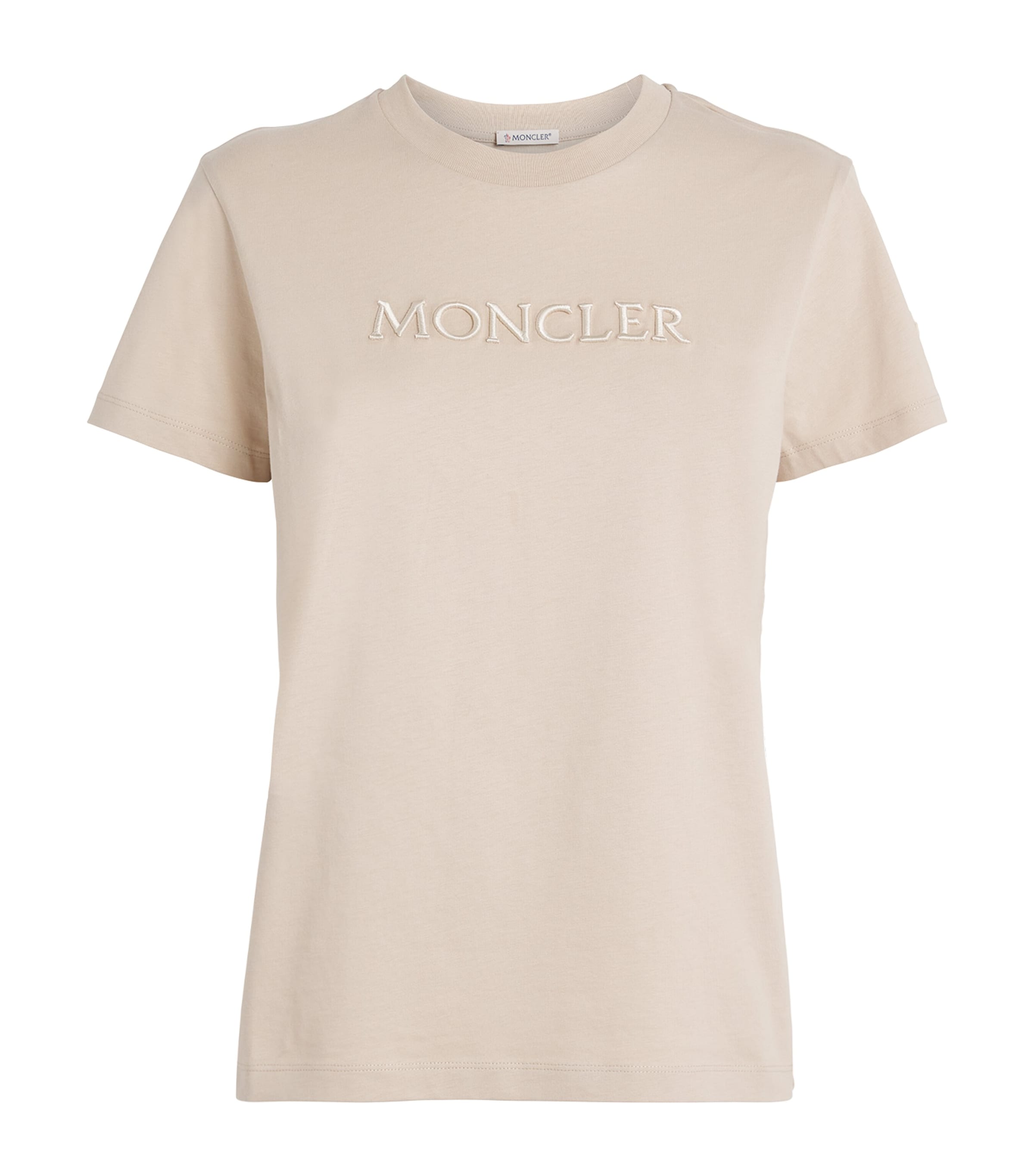 Moncler Cotton Logo T-shirt In Neutral