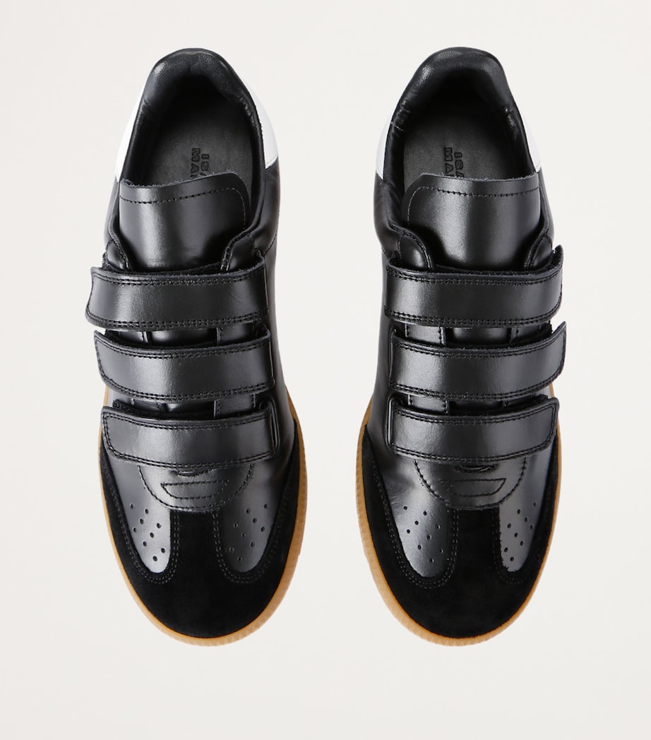 Leather Beth Logo Sneakers BLK/WHITE Image 4