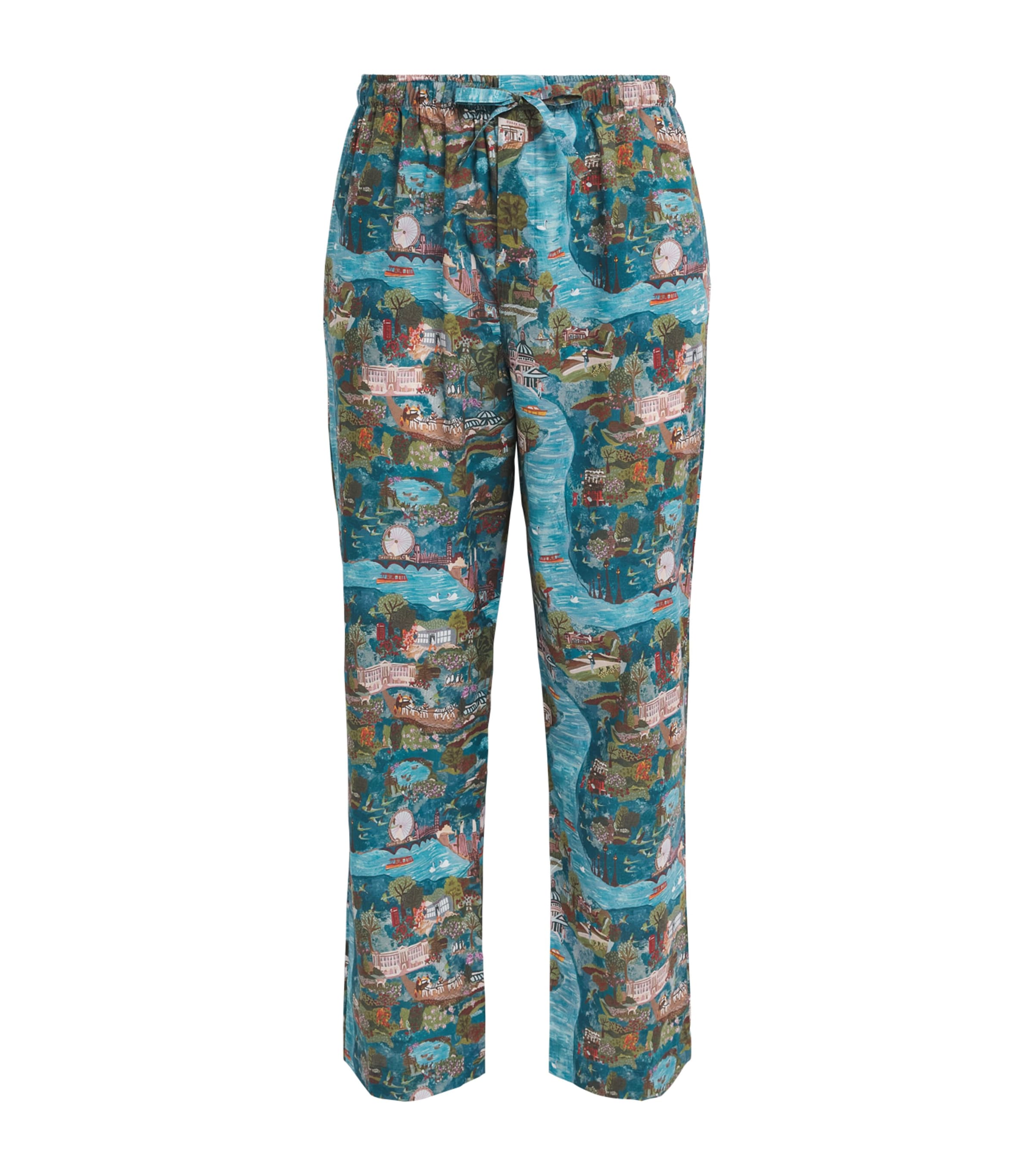 Derek Rose Mens Cotton Ledbury Lounge Trousers Mul Image 1