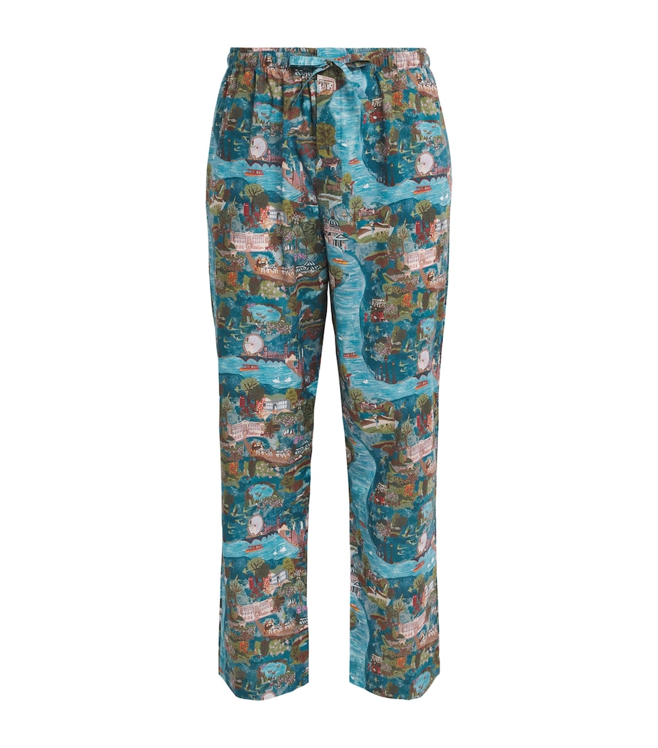 Derek Rose Mens Cotton Ledbury Lounge Trousers Mul Image 1