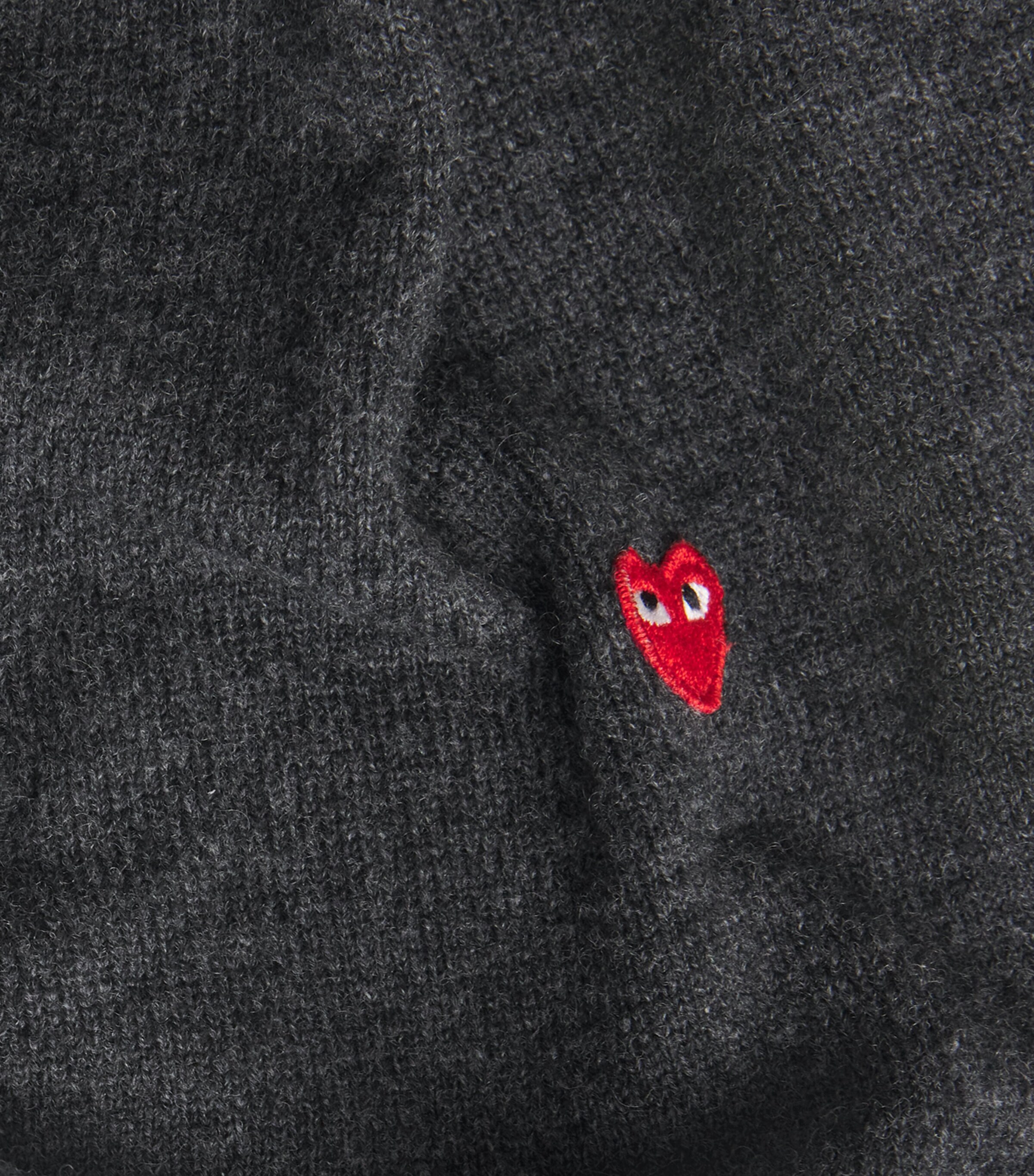 Comme Des Garçons Play Mens Wool Mini Heart Cardigan Grey Image 5