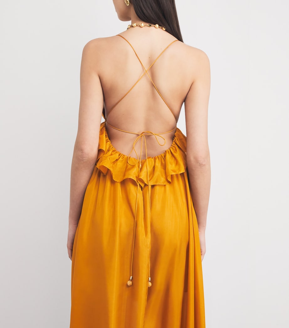 Silk Ruffle Rhiannon Maxi Dress GLD/GOLD Image 4