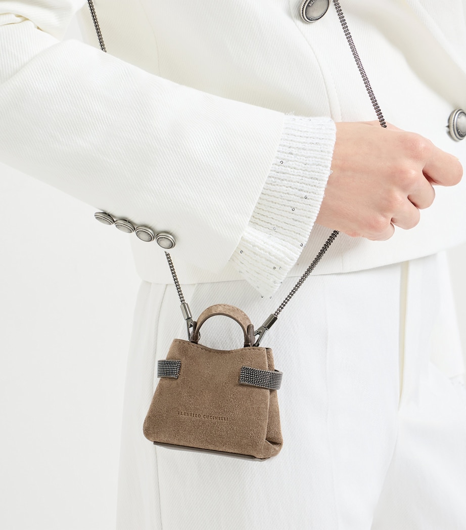 Small Suede Essence Top-Handle Bag C8769 Image 2