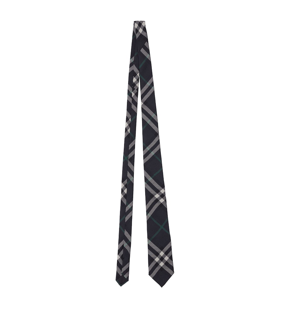 Silk Check Tie CHARCOAL IP CHK Image 1