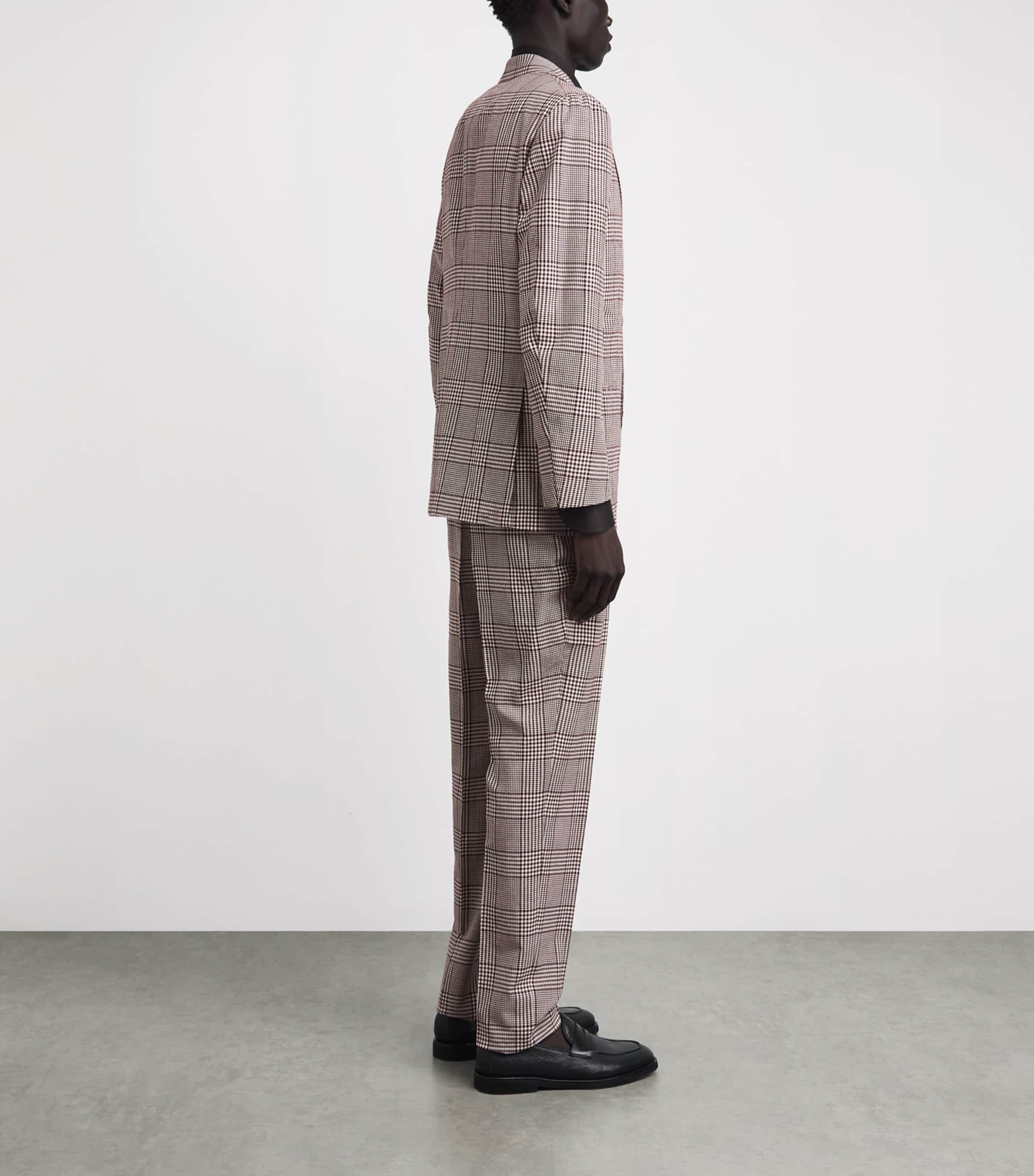 Isaia Mens Wool-Silk-Linen Check 2-Piece Suit Image 4