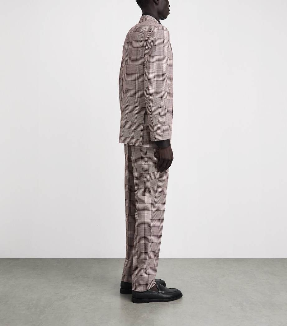 Isaia Mens Wool-Silk-Linen Check 2-Piece Suit Image 4