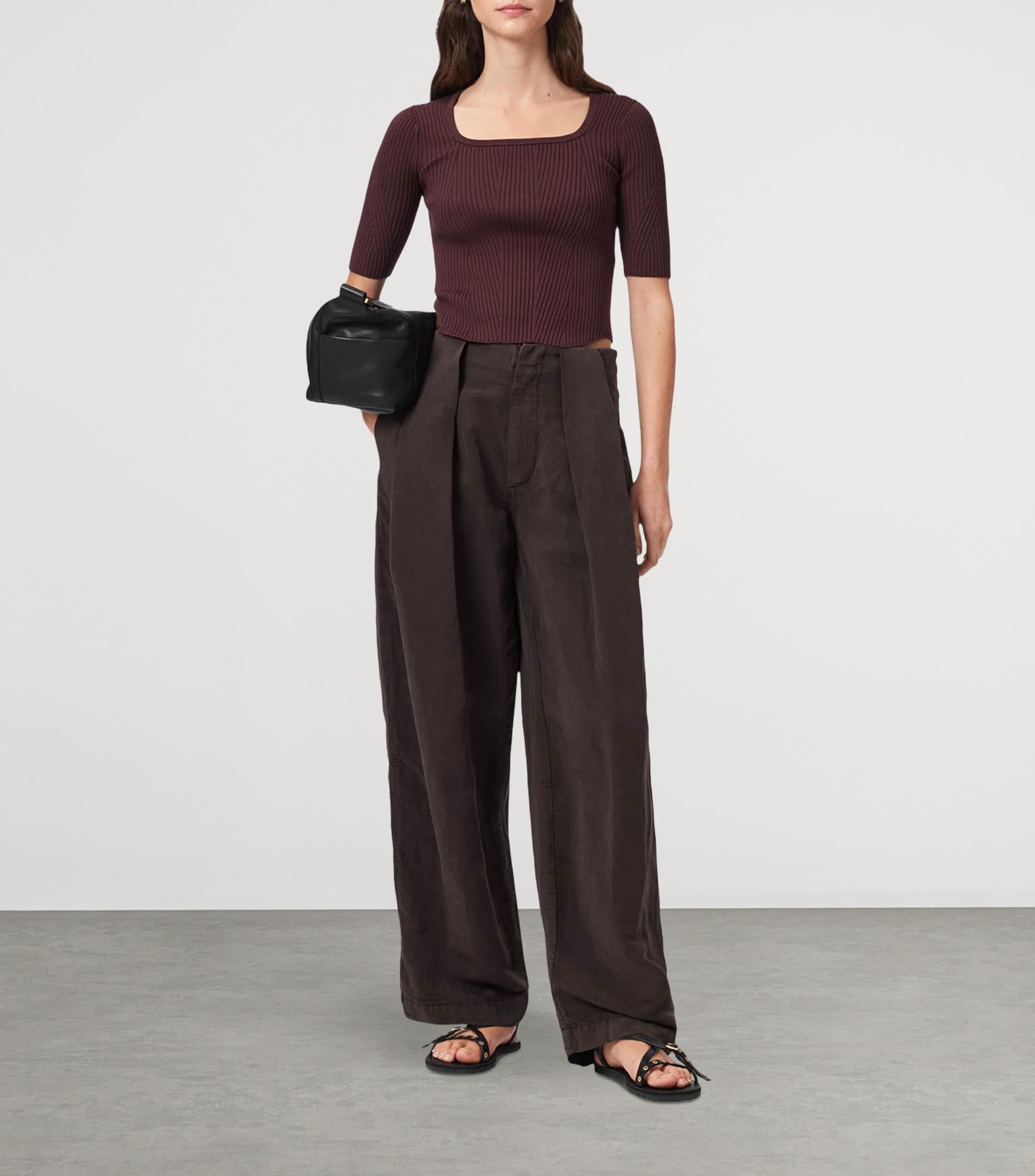 AllSaints Womens Cruz Hally Top Burnt Brown Image 5