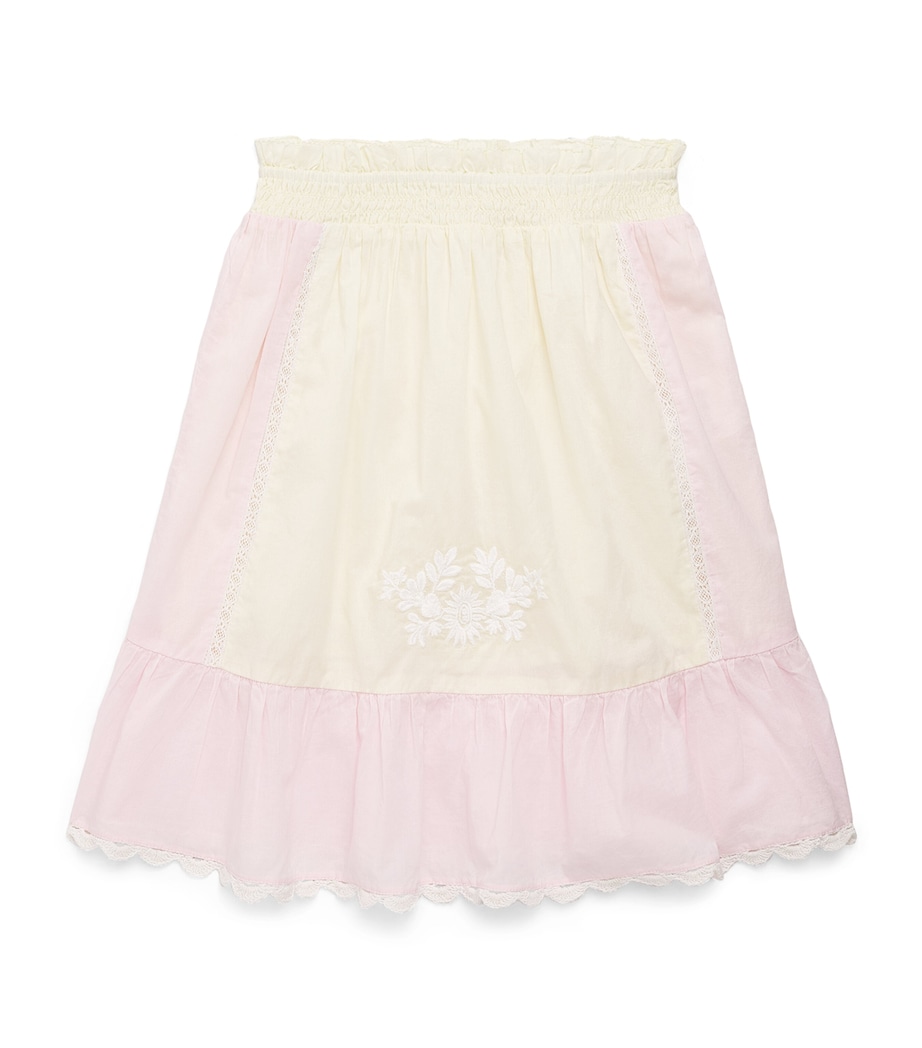 Louise Misha Lace Embroidered Anetta Skirt (4-12 Years) Pink & Yellow Image 1