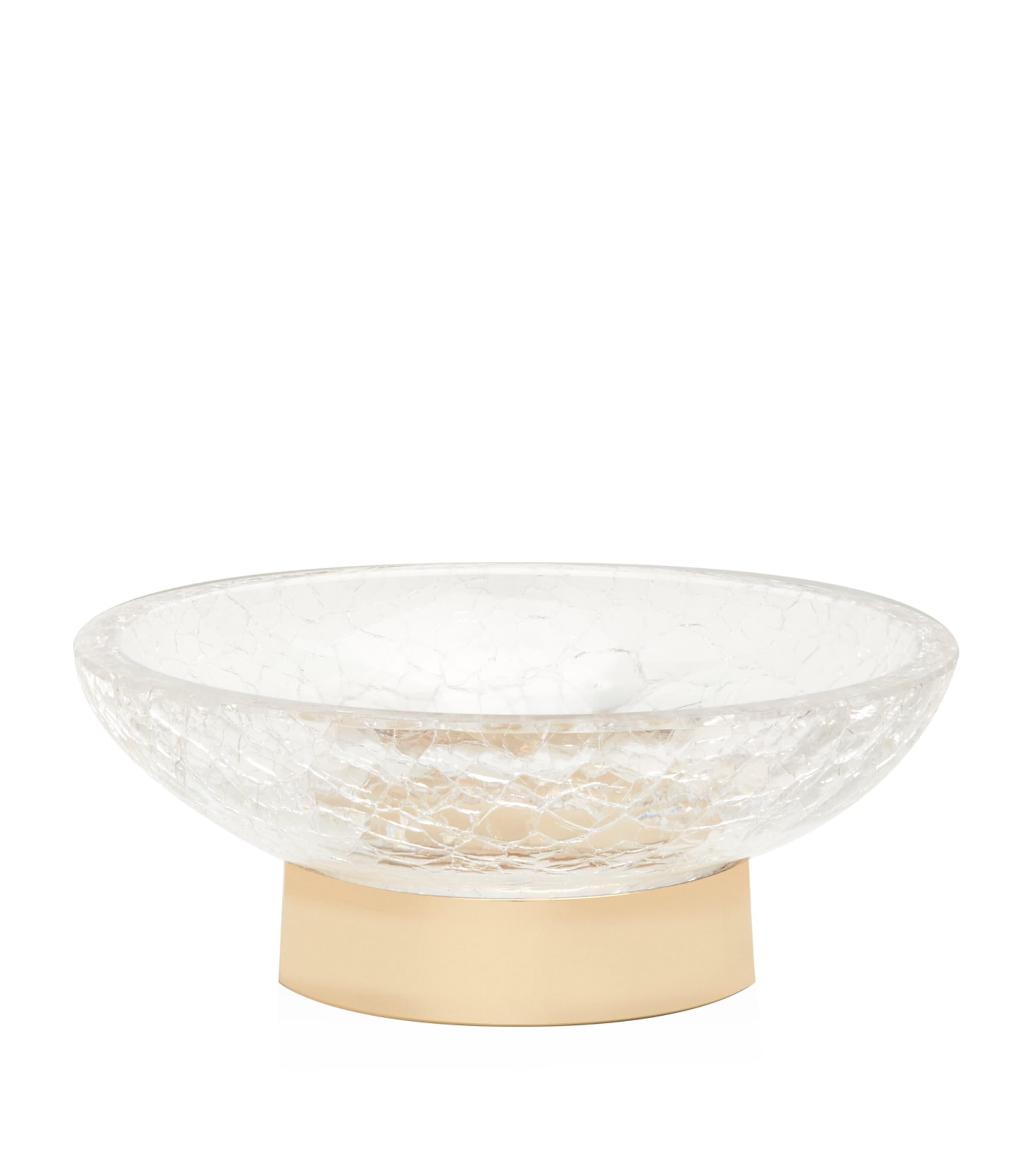 Zodiac Cracked Crystal Soap Dish In Gold