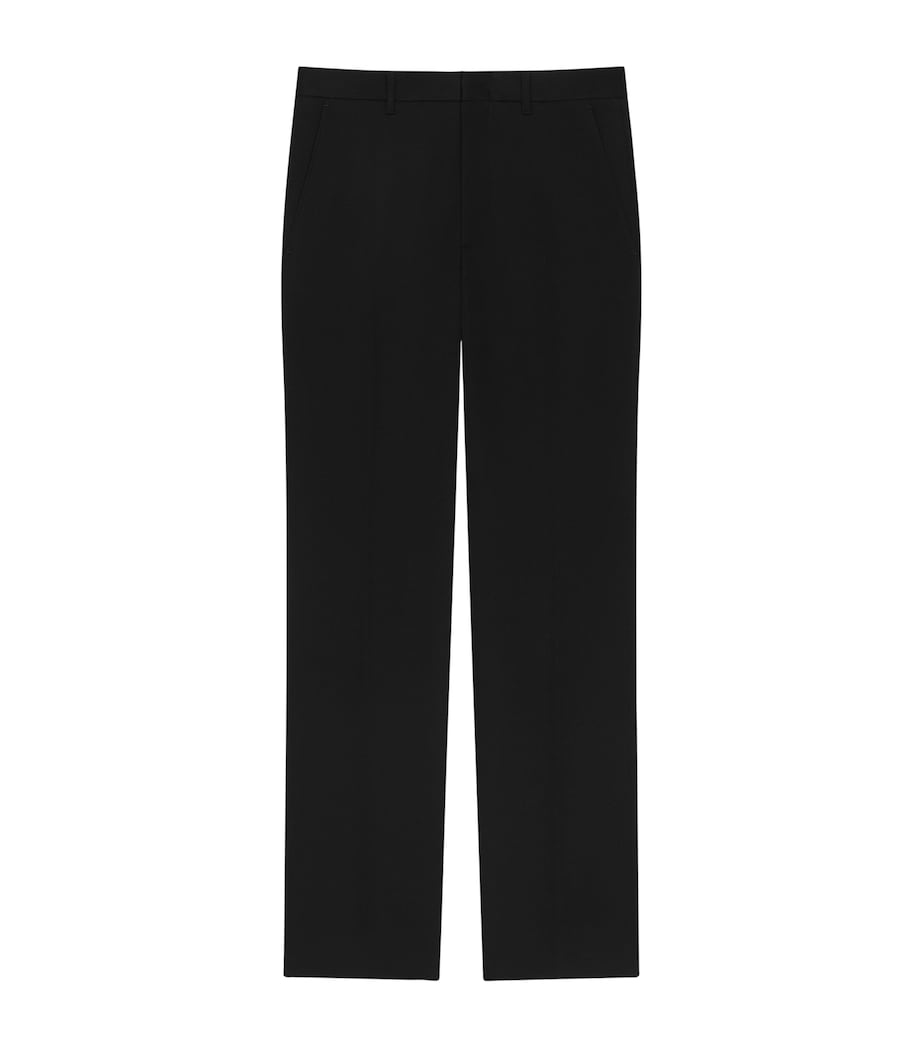 Wool Straight Trousers BLACK Image 1
