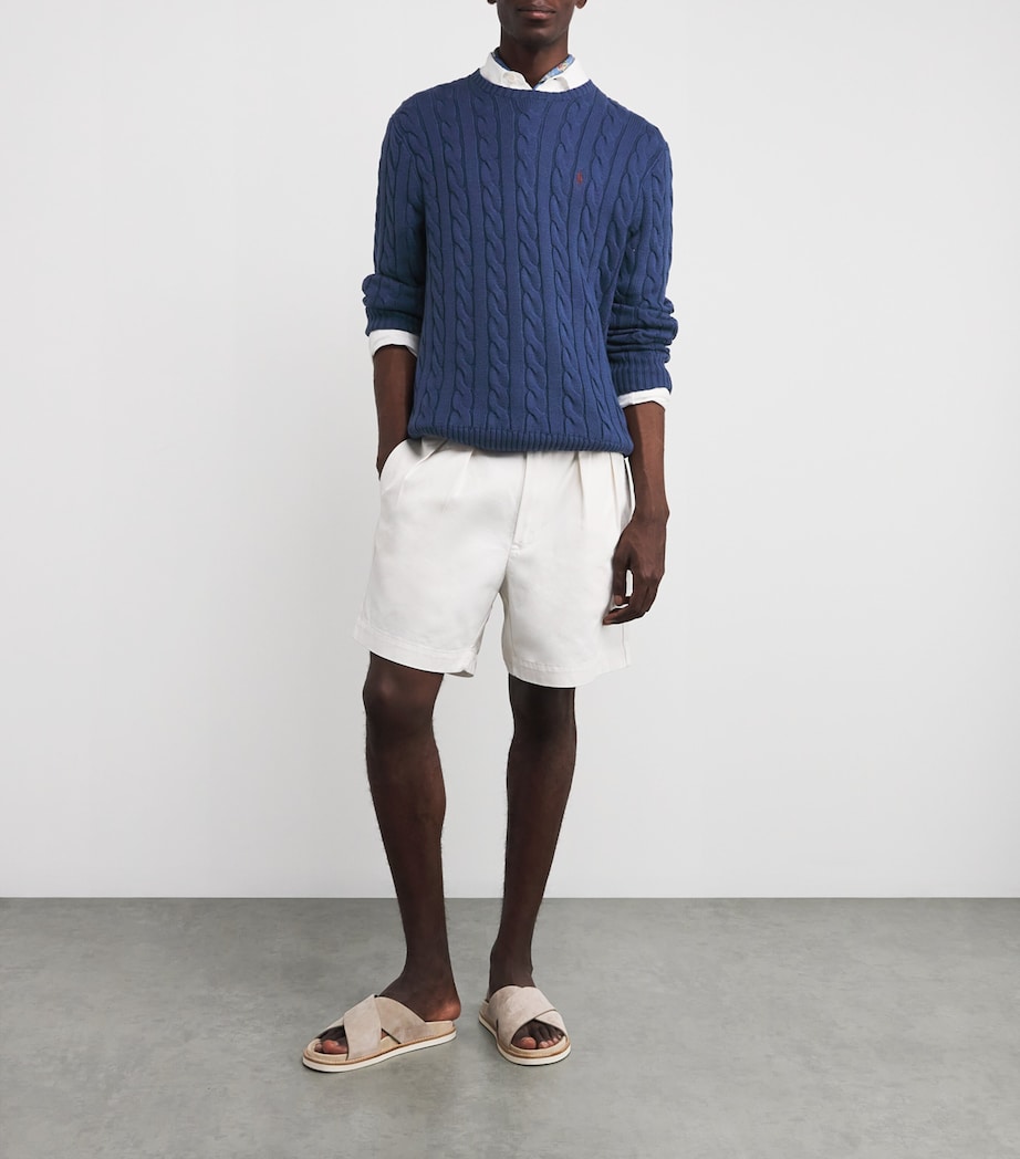 Cable-Knit Polo Pony Sweater NAVY Image 2