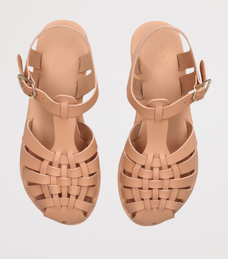 Ancient Greek Sandals Leather Karina Fisherman Sandals Beige Image 6