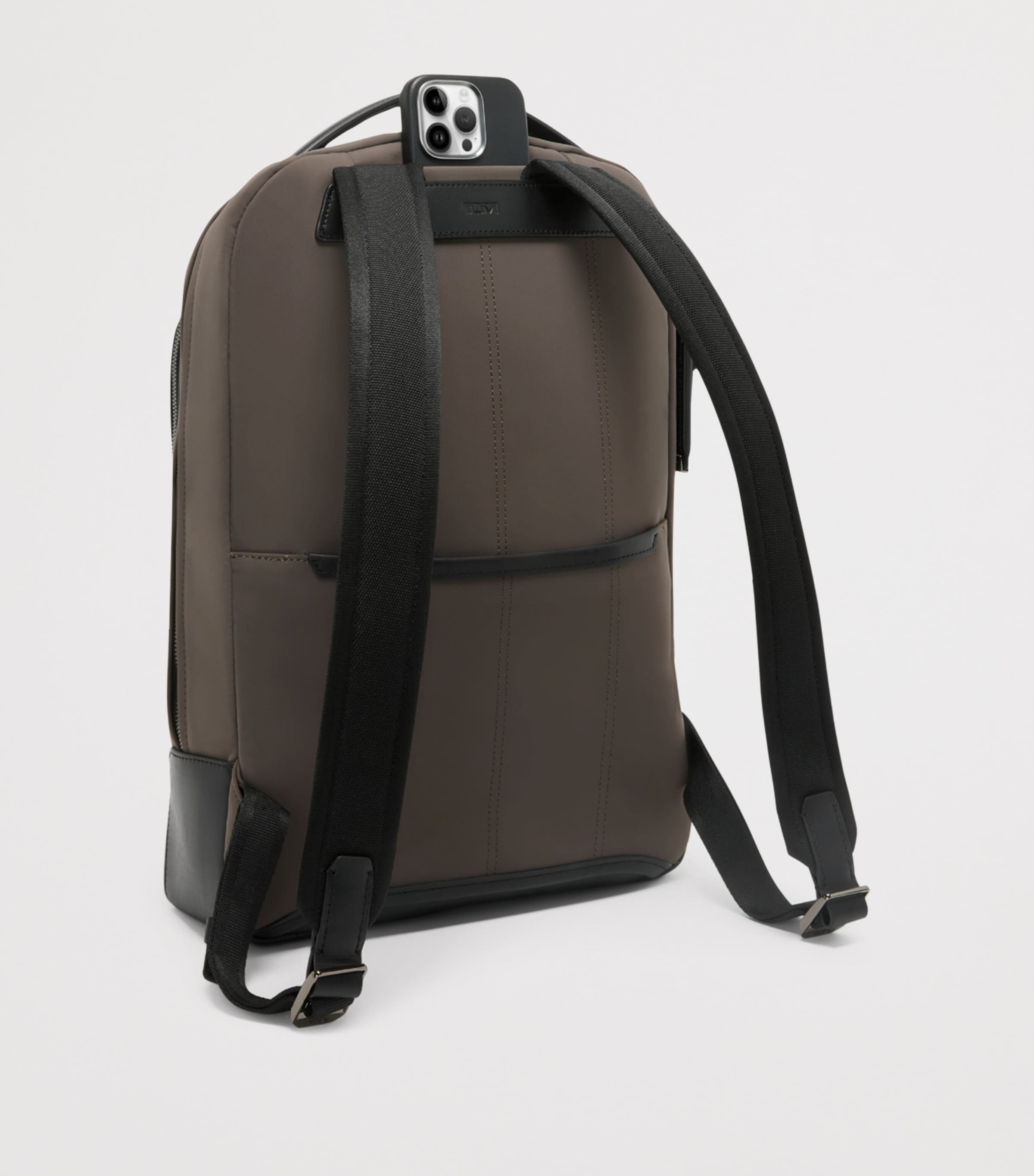 Tumi Leather Trim Bradner Backpack (42cm) Taupe Black Image 4