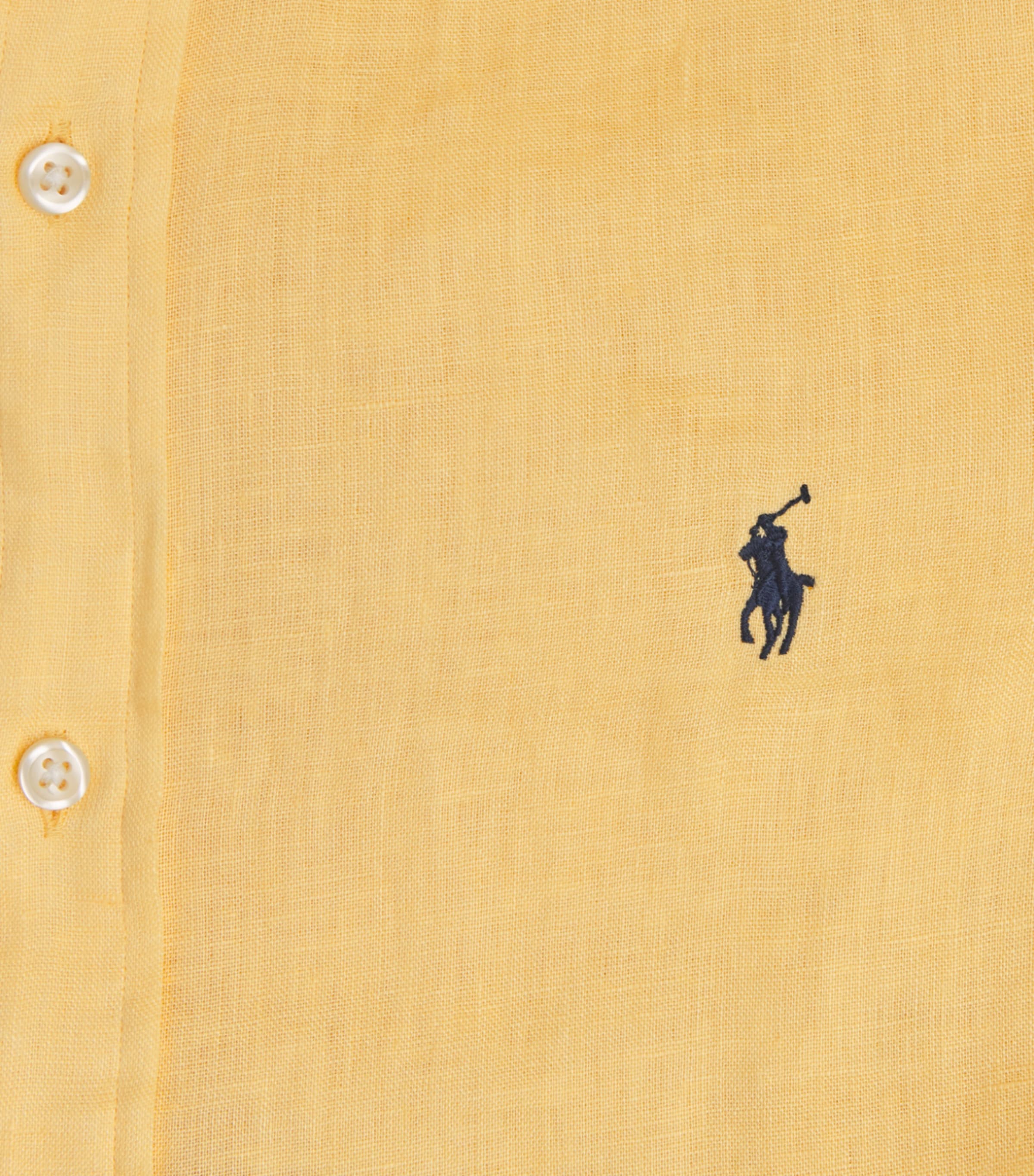 Polo Ralph Lauren Mens Linen Custom-Fit Shirt Corn Yellow Image 6