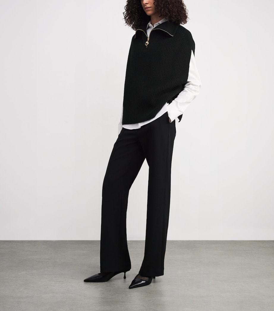 Cashmere-Blend Ribbed Raffet Sweater BLACK Image 2