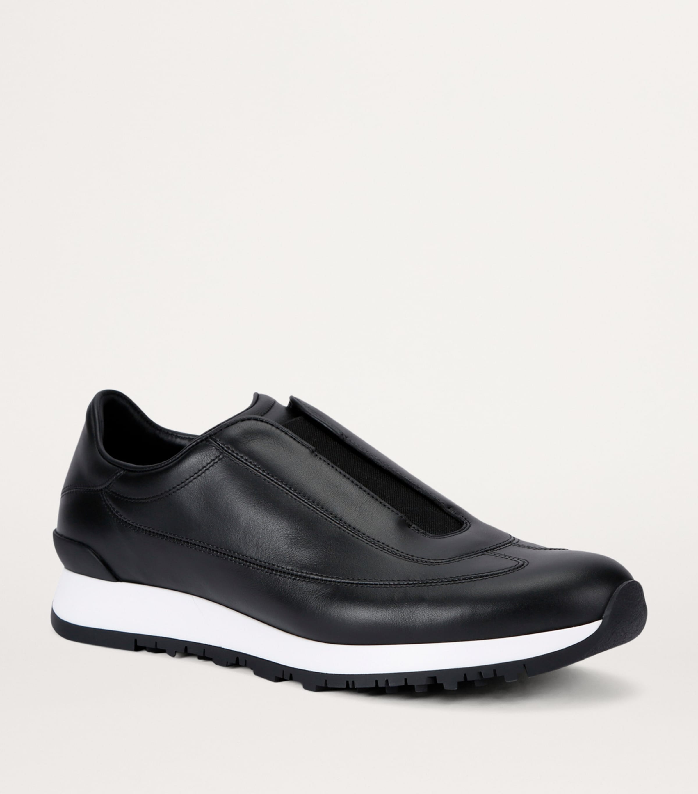 Leather Lift Slip-On Sneakers BLACK Image 3