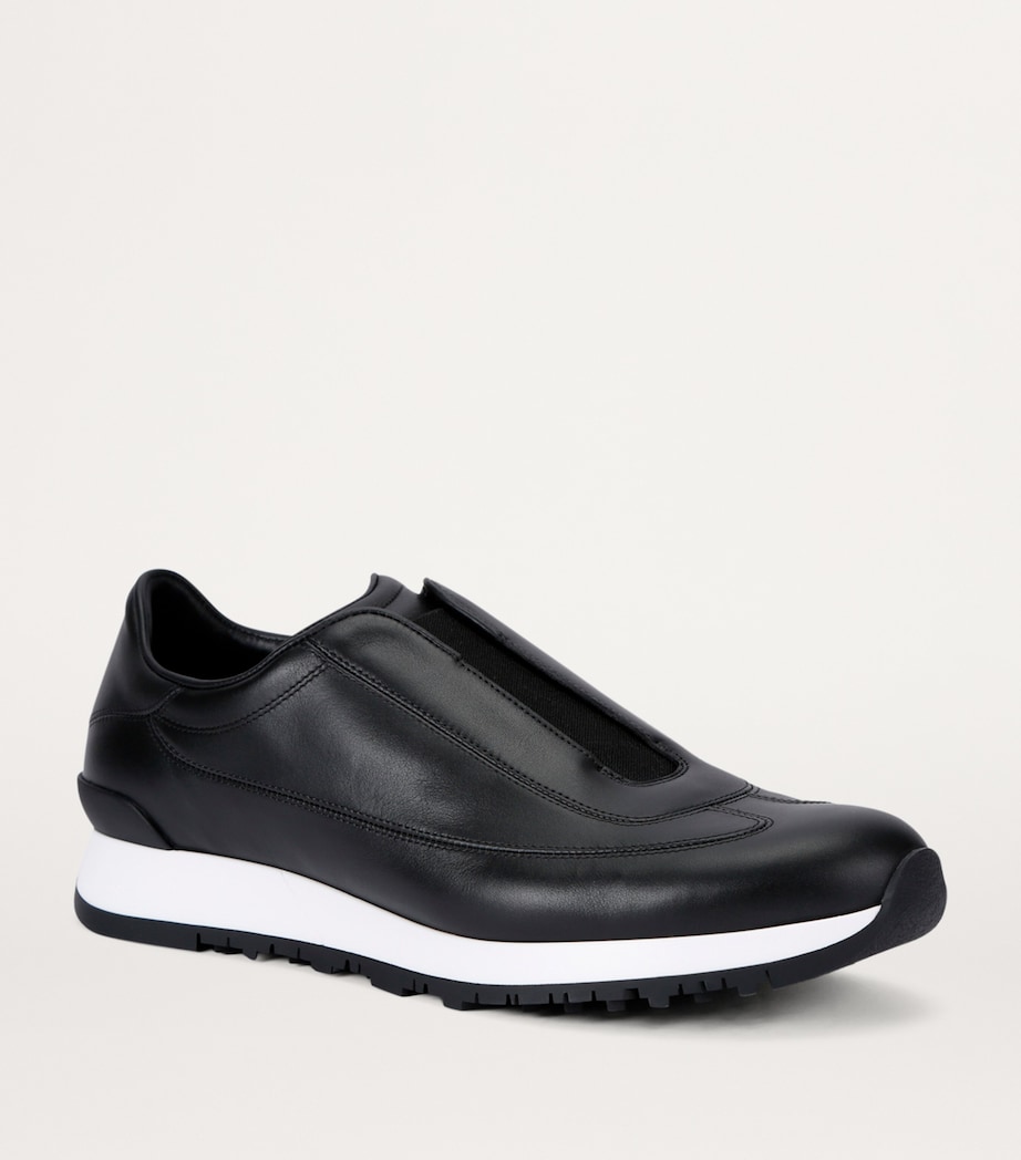 Leather Lift Slip-On Sneakers BLACK Image 3