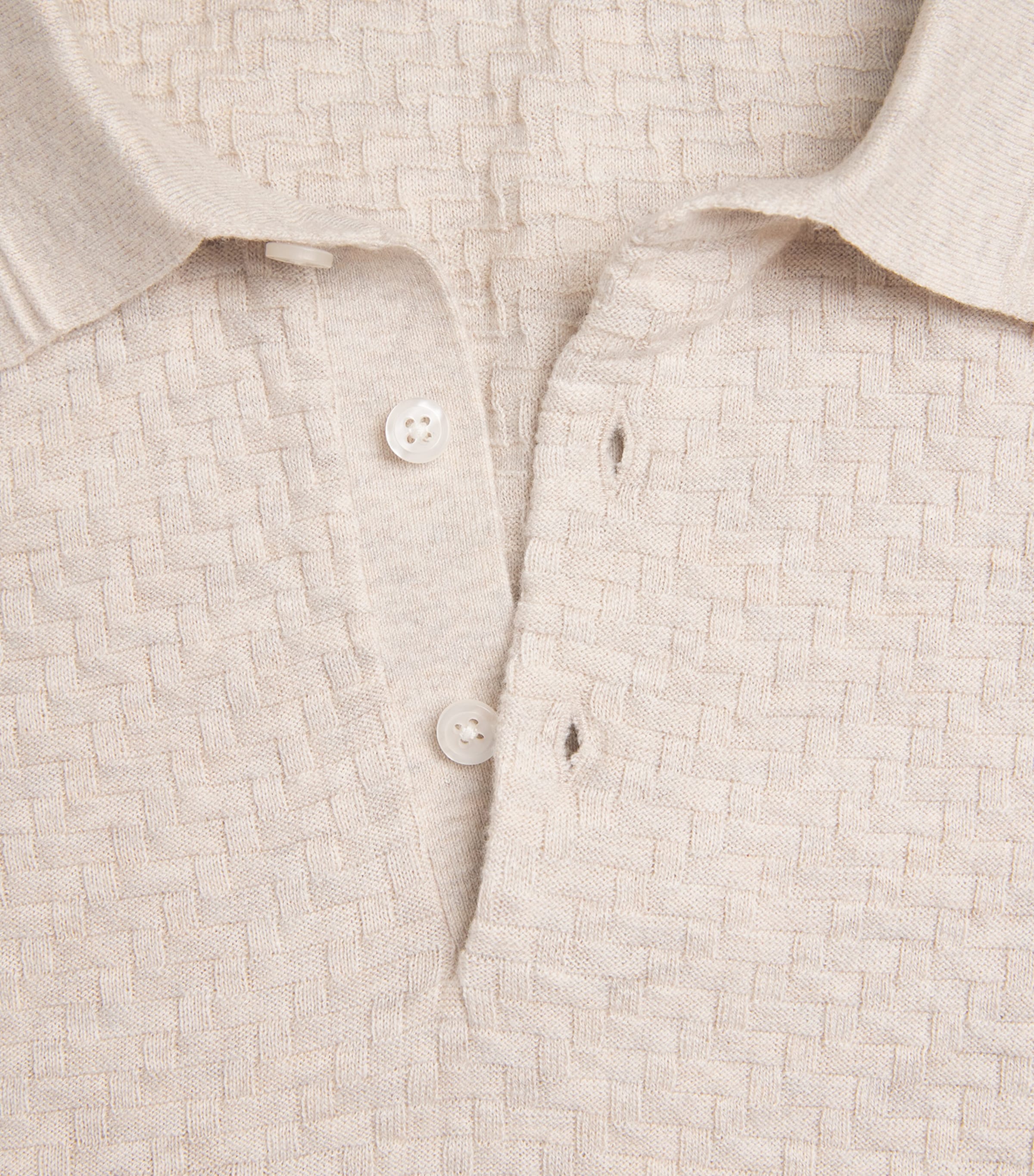 PAIGE Mens Cotton-Wool-Silk-Cashmere Kiko Polo Shirt Nimbus Image 6
