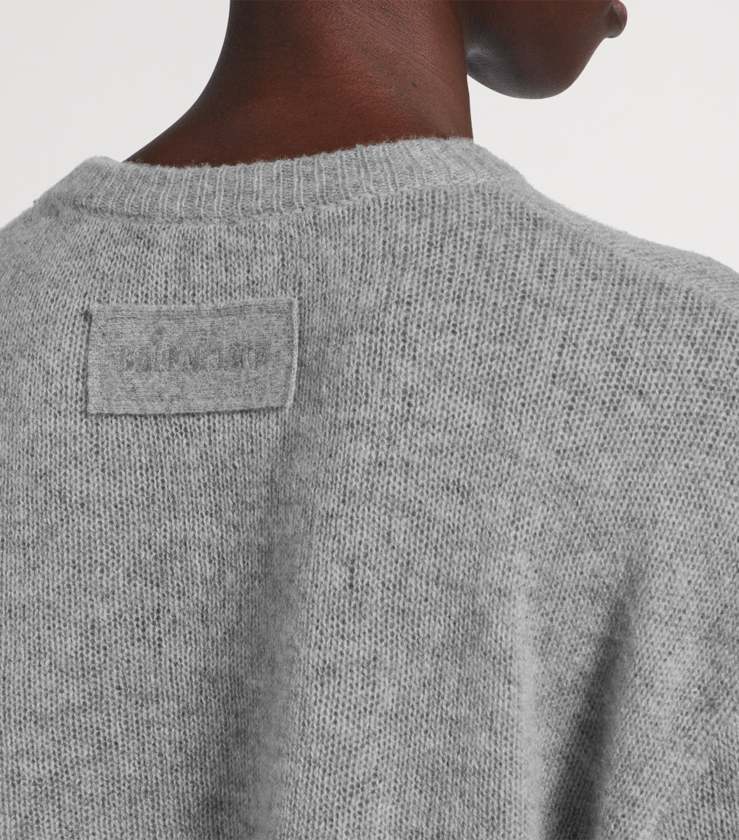 Balenciaga Womens Cashmere Crew-Neck Cropped Sweater Image 6